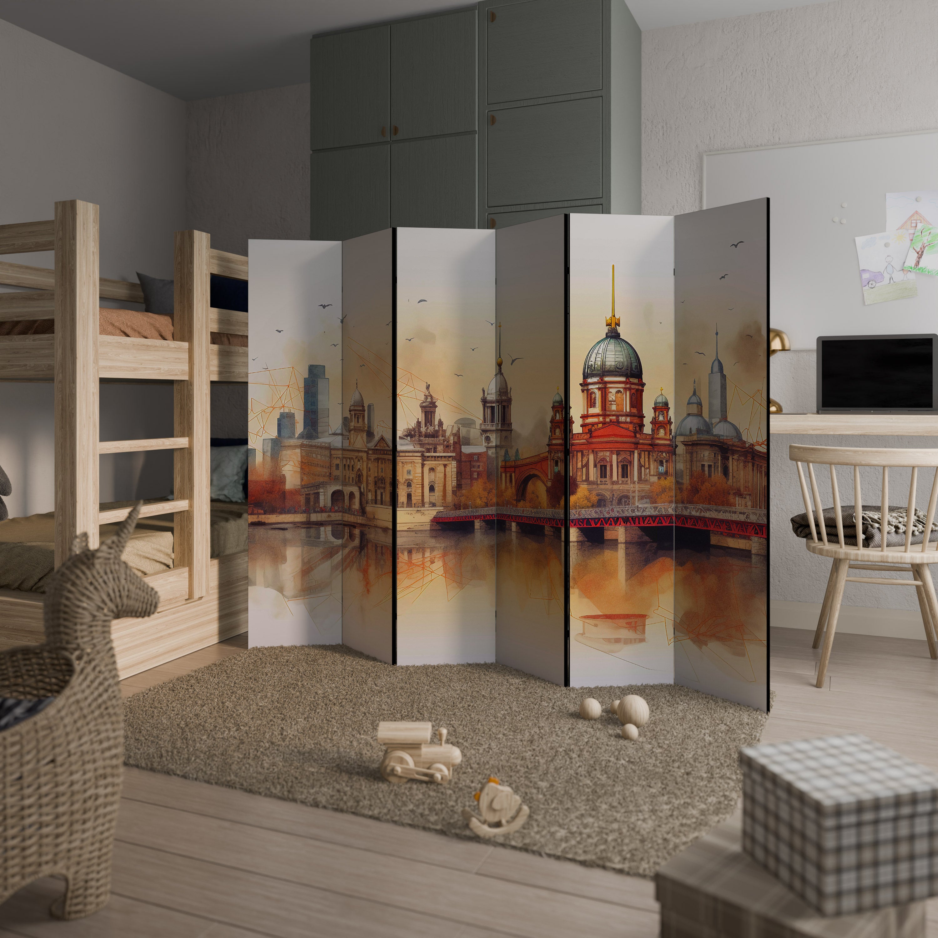 Biombo decorativo de 6 paneles BERLIN SPIRIT
