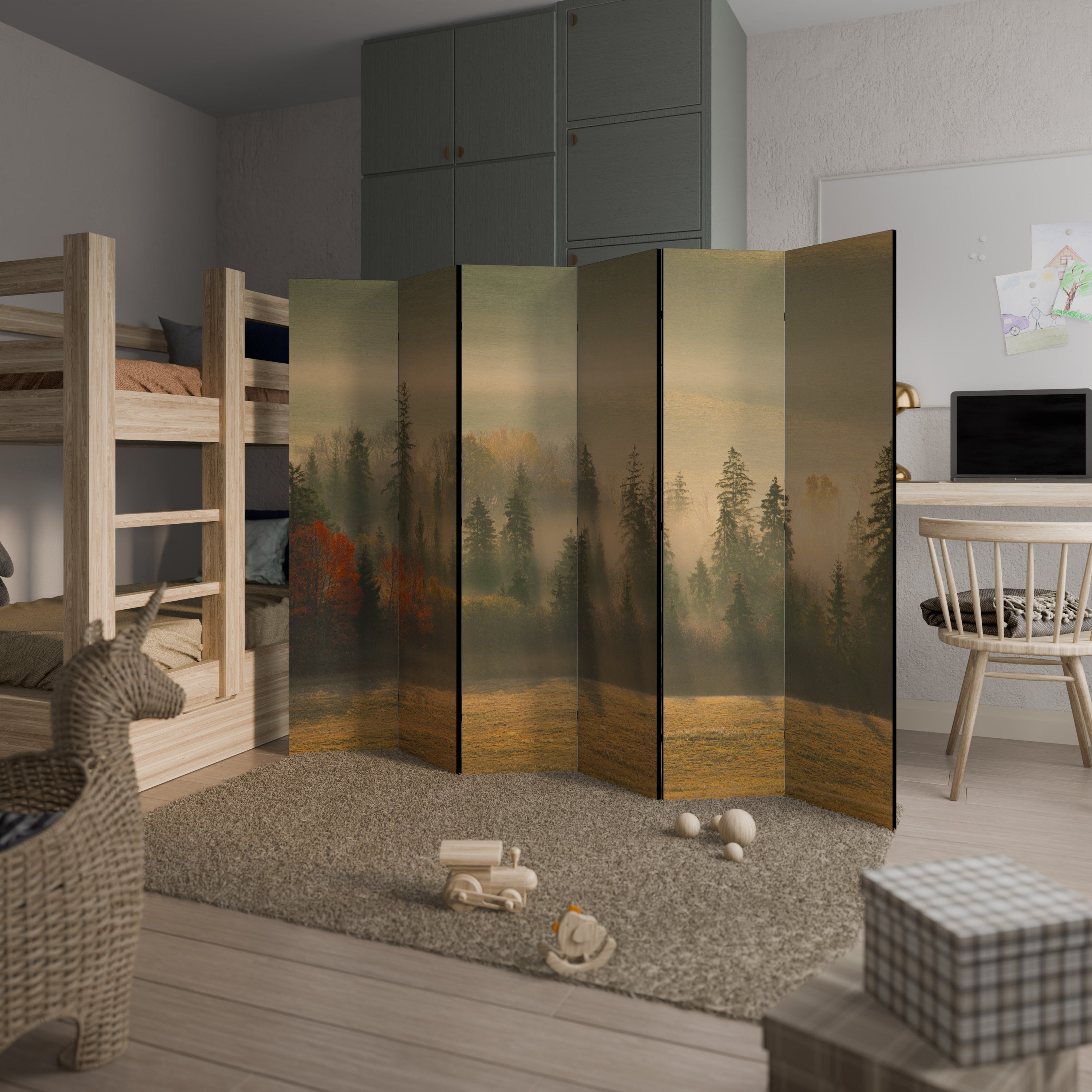 Biombo decorativo de 6 paneles GILDING HOURS