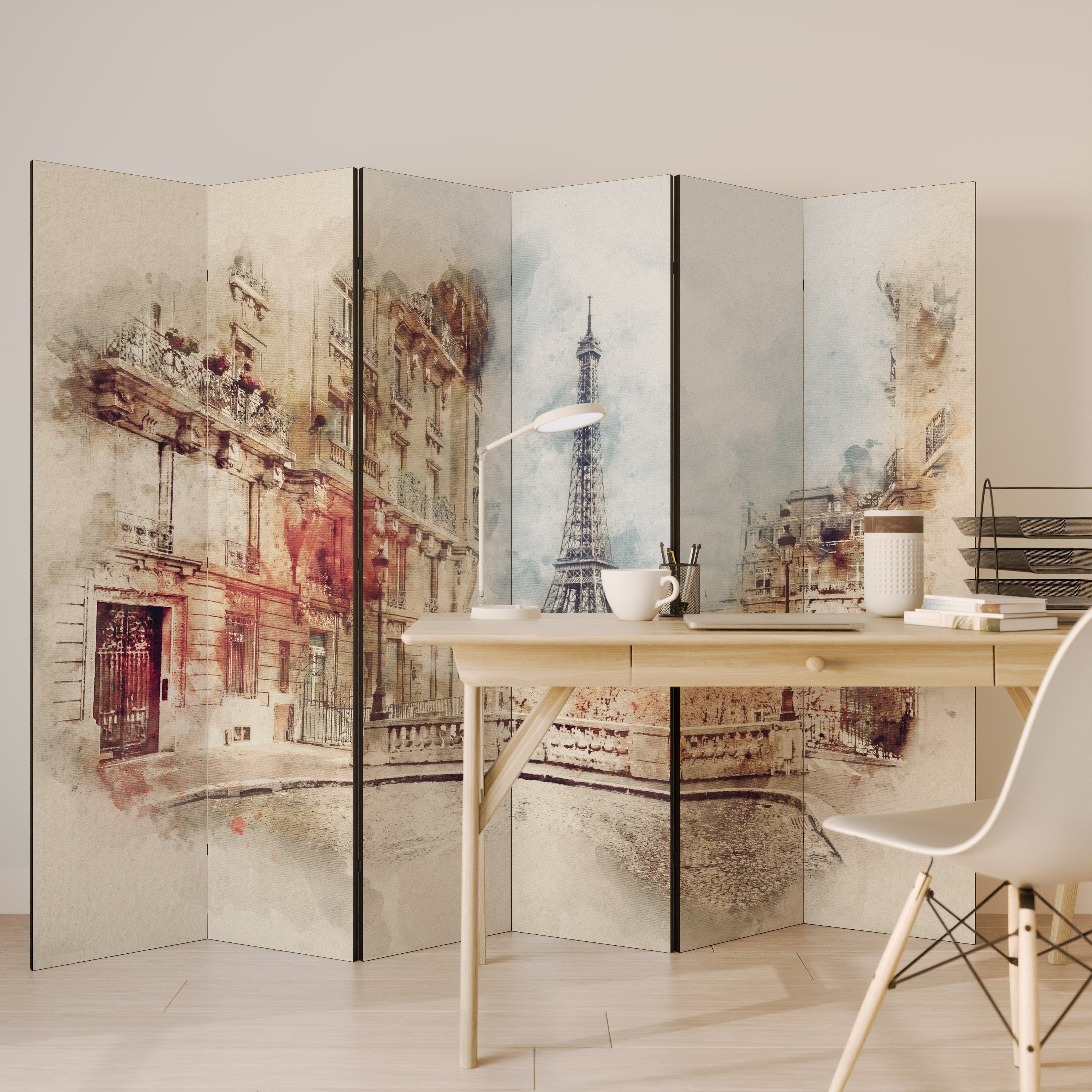 Biombo decorativo de 6 paneles PARISIAN DAYDREAM