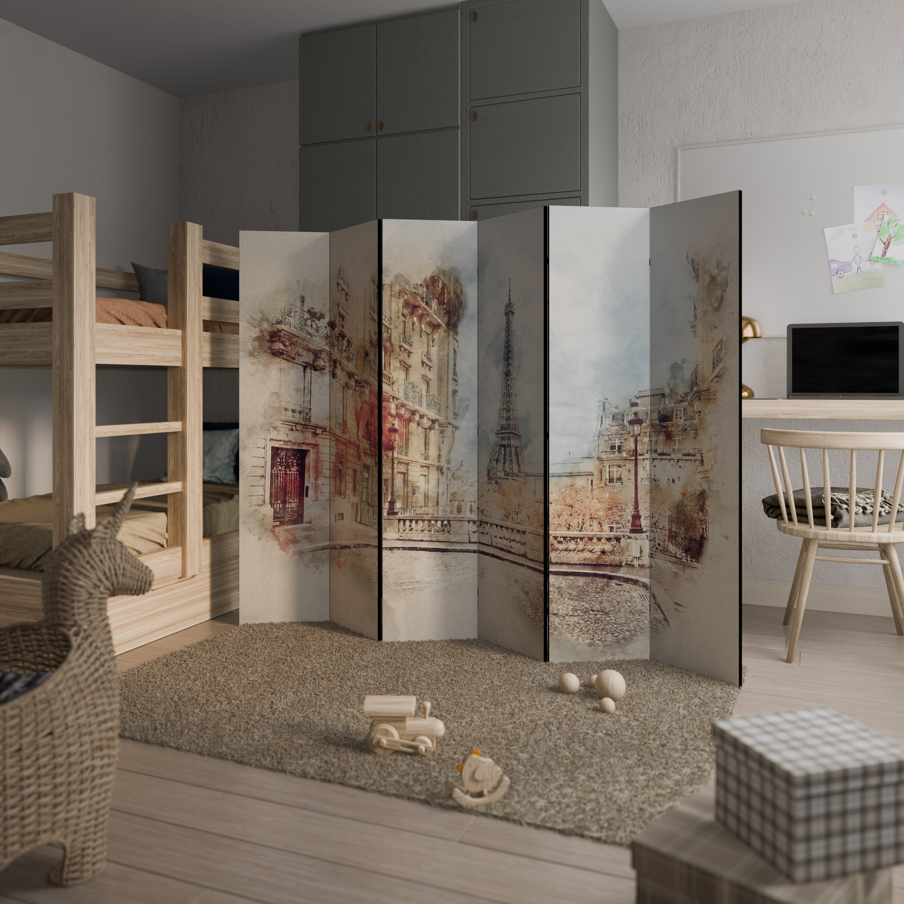 Biombo decorativo de 6 paneles PARISIAN DAYDREAM