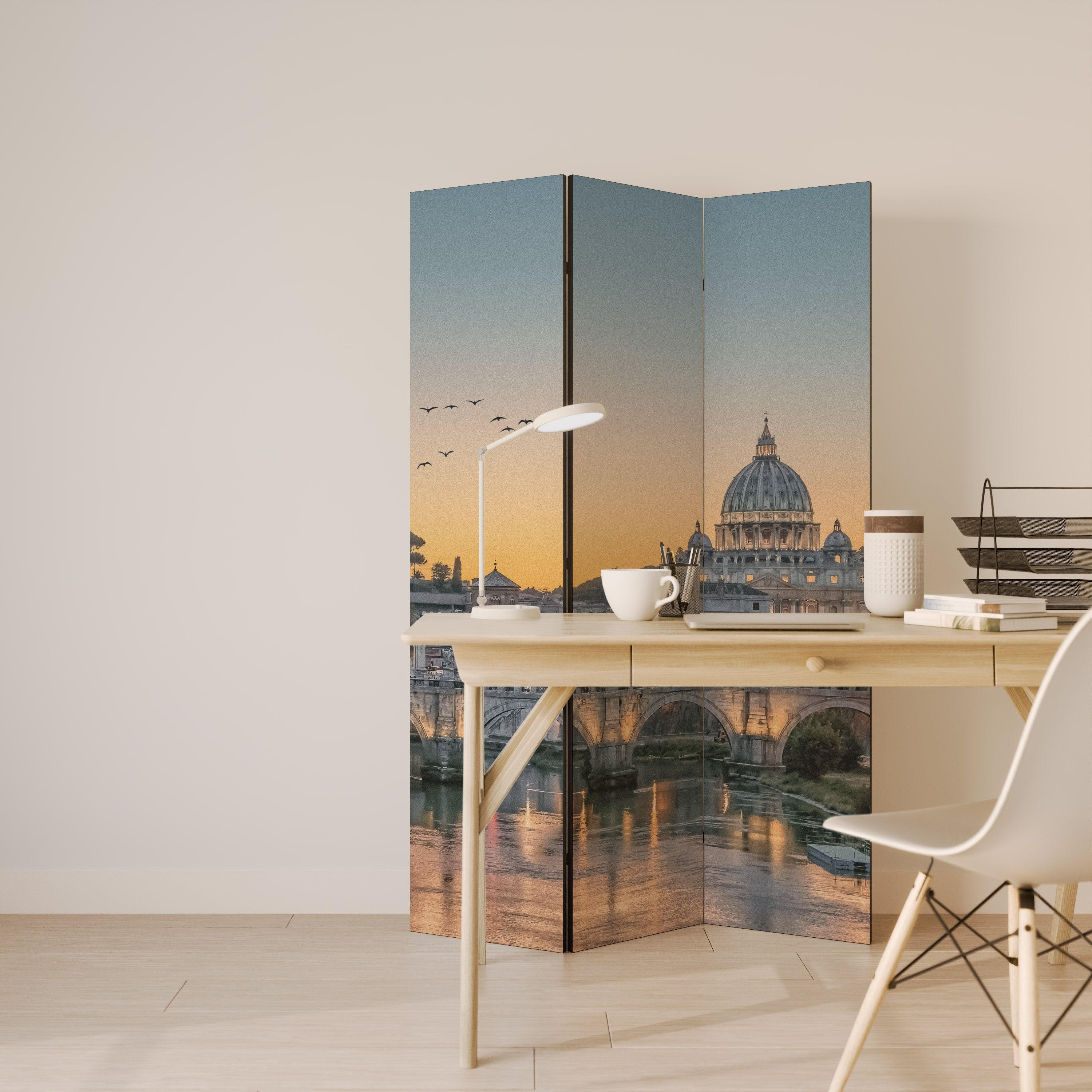 REFLECTIONS OF ROME Decorative 3-Panel Room Divider