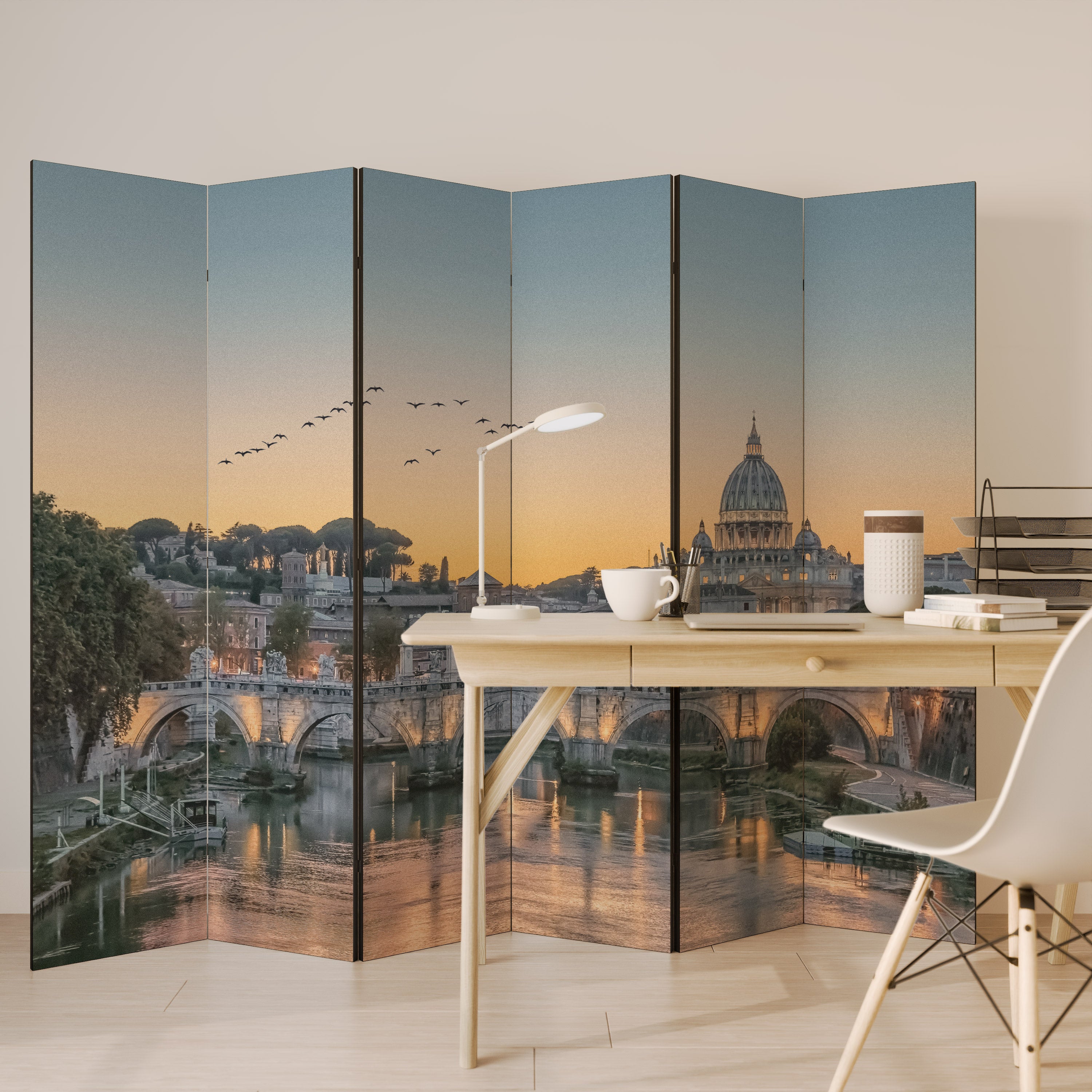 Biombo decorativo de 6 paneles REFLEXIONES DE ROMA