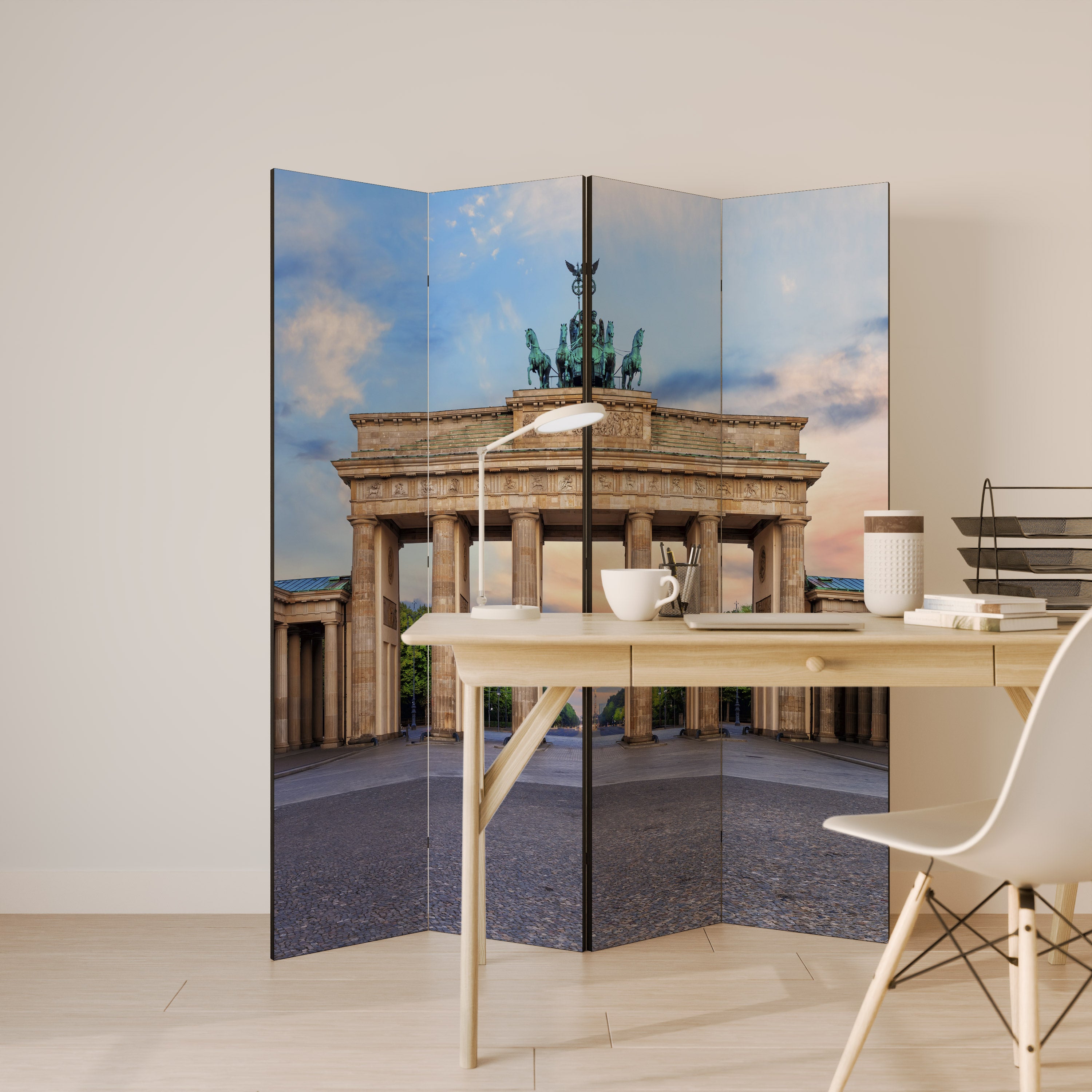 PILARES DE LA MEMORIA Biombo decorativo de 4 paneles