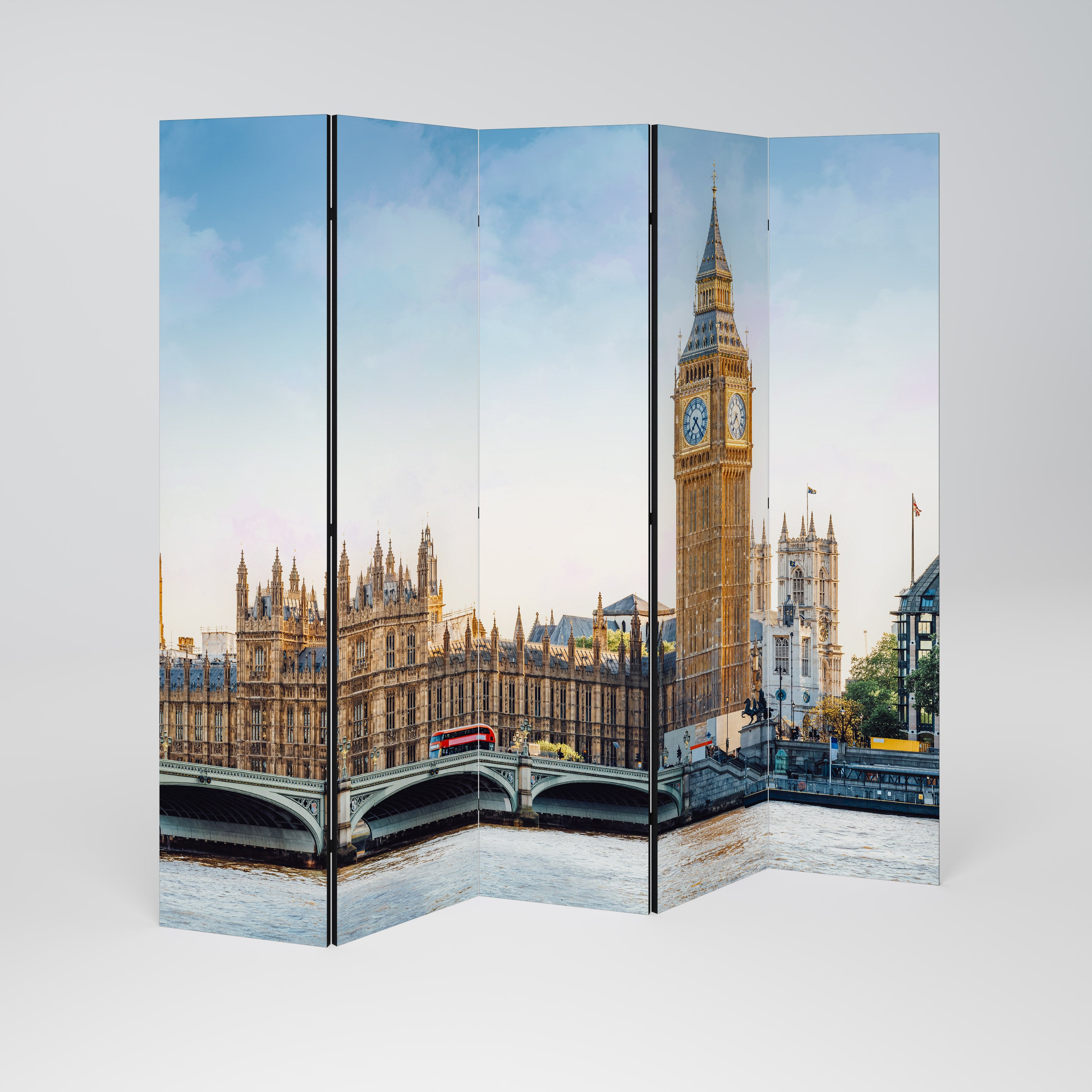 TIMELESS LONDON ELEGANCE Decorative 5-Panel Room Divider