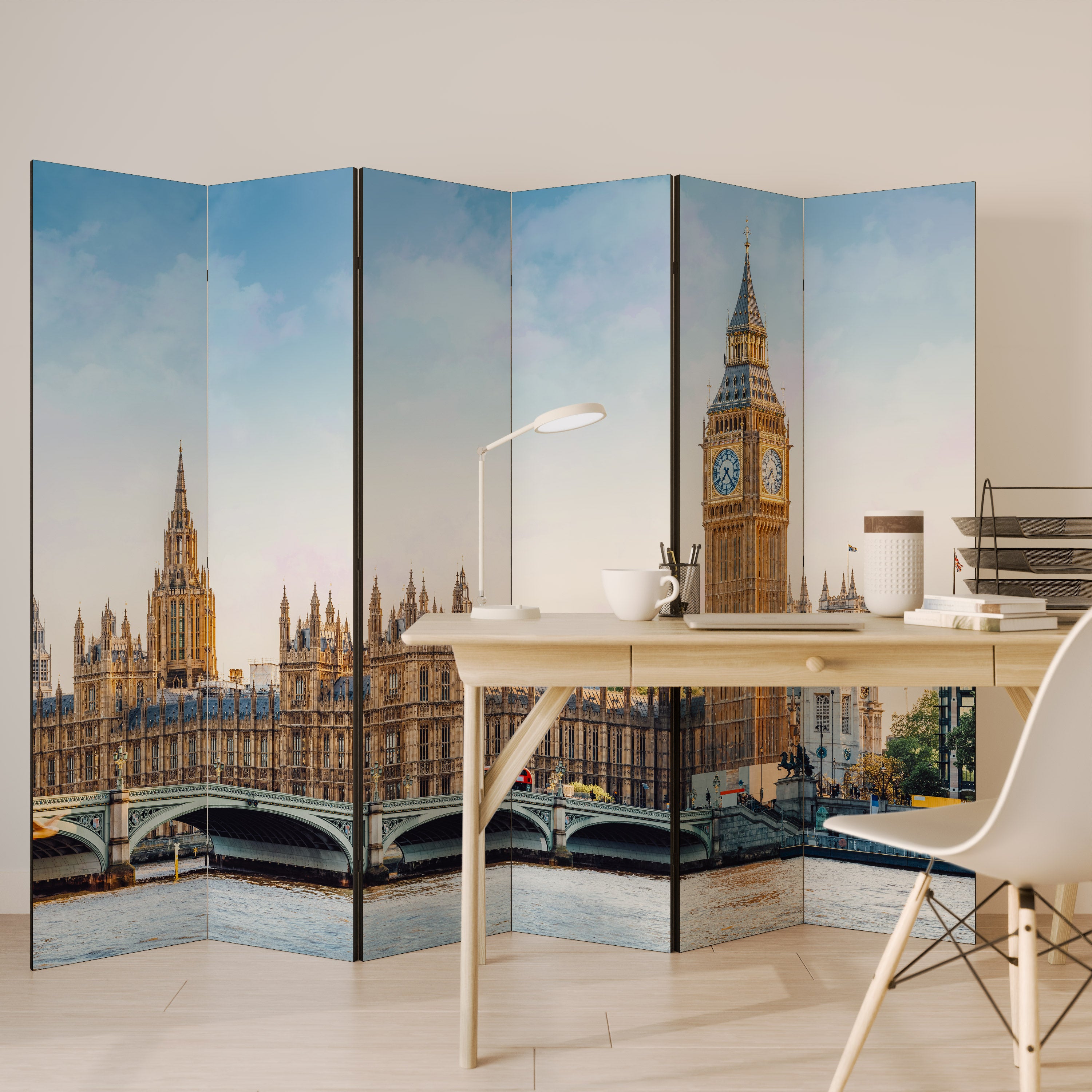 Biombo decorativo de 6 paneles TIMELESS ELEGANCE LONDON