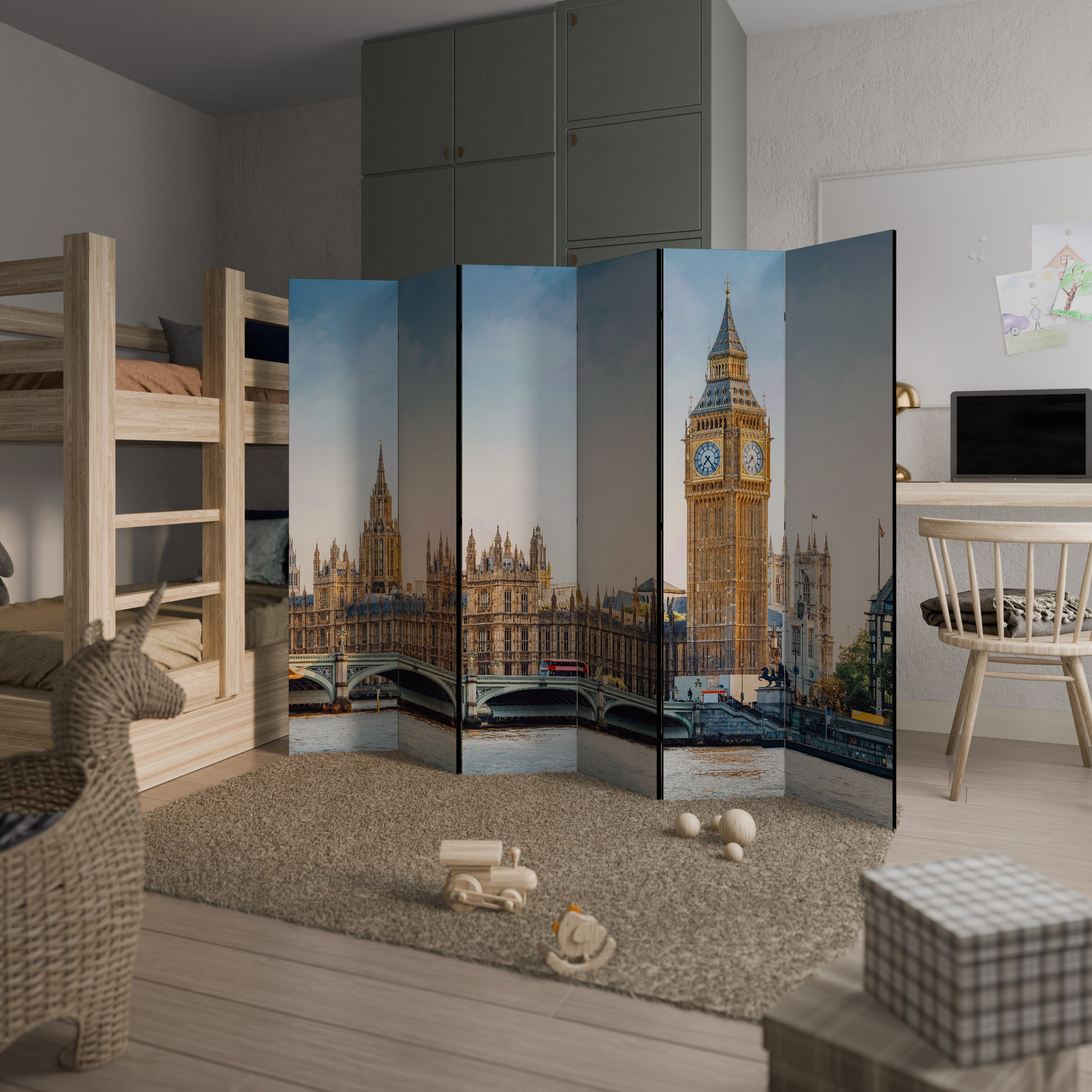 Biombo decorativo de 6 paneles TIMELESS ELEGANCE LONDON