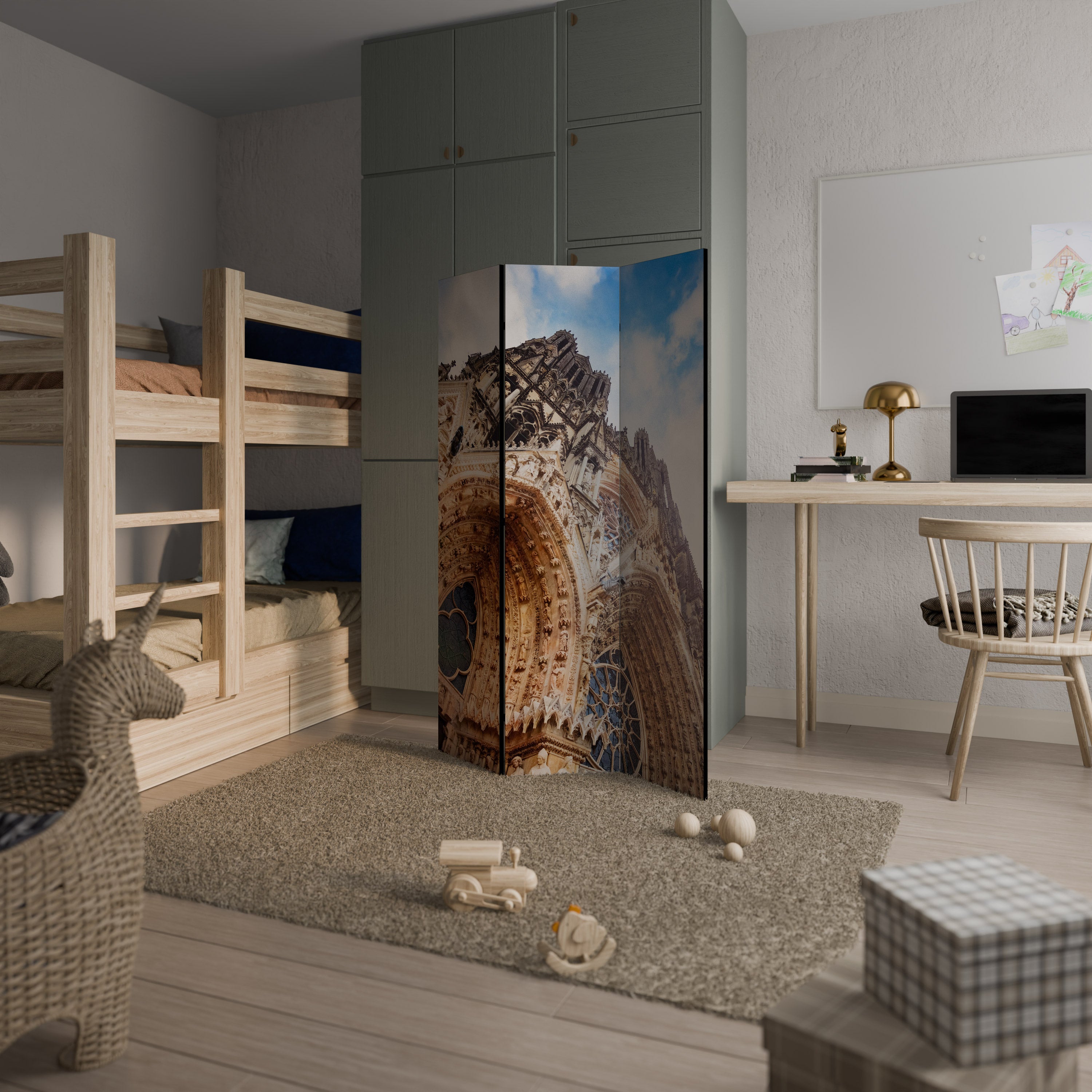 MYSTICAL ANGLES REVEALED Decorative 3-Panel Room Divider