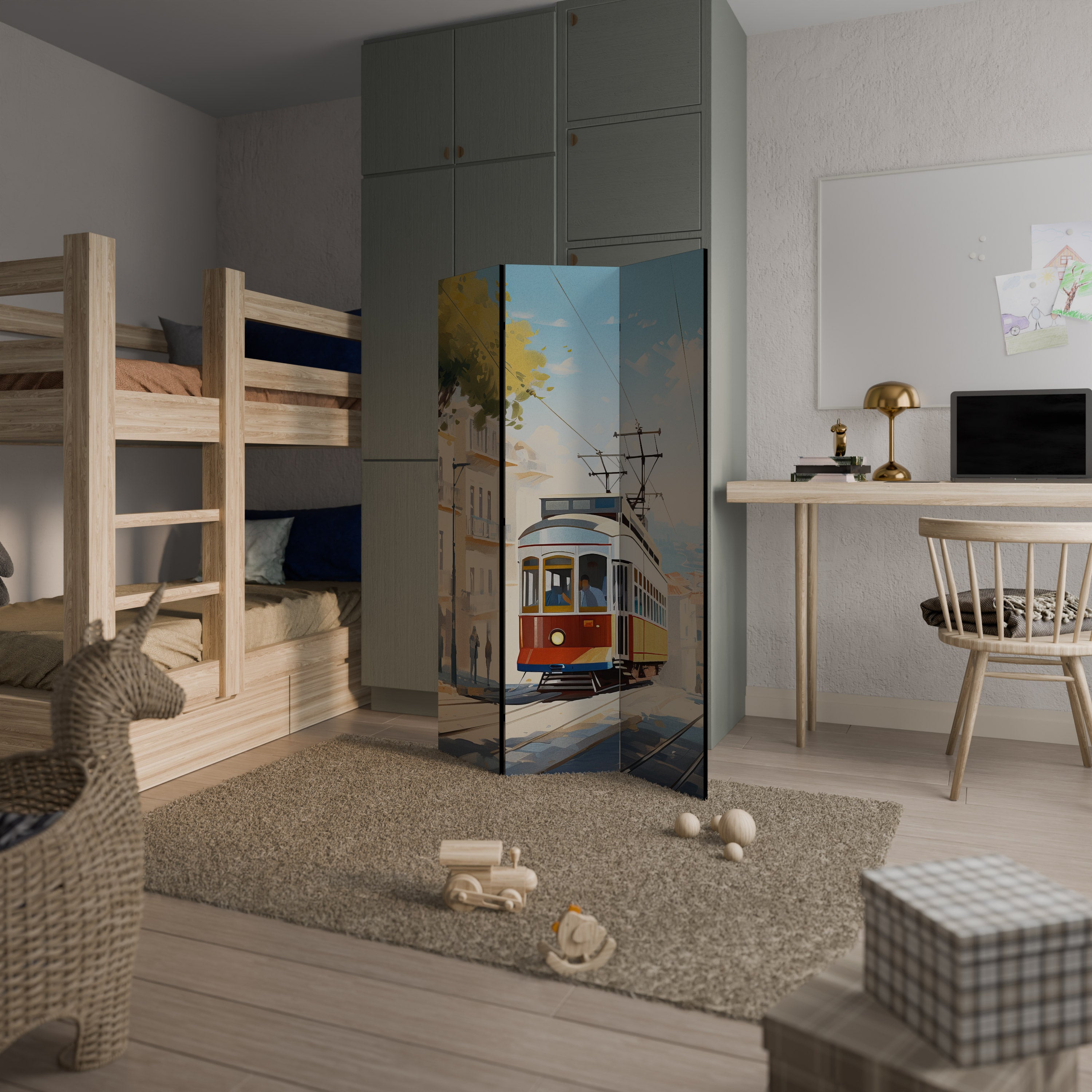 TRAMWAY DREAMSCAPE Decorative 3-Panel Room Divider