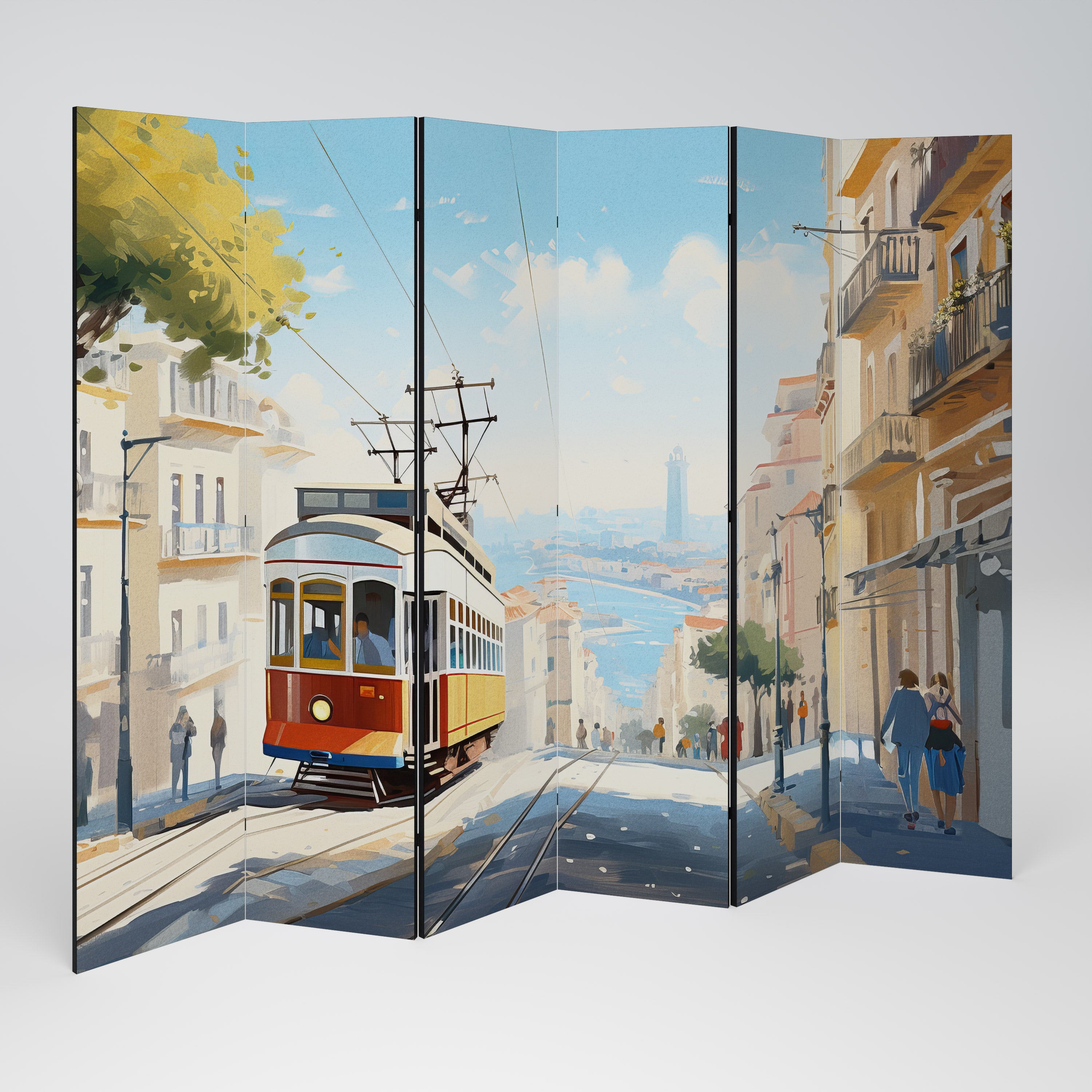 Biombo decorativo de 6 paneles TRAMWAY DREAMSCAPE