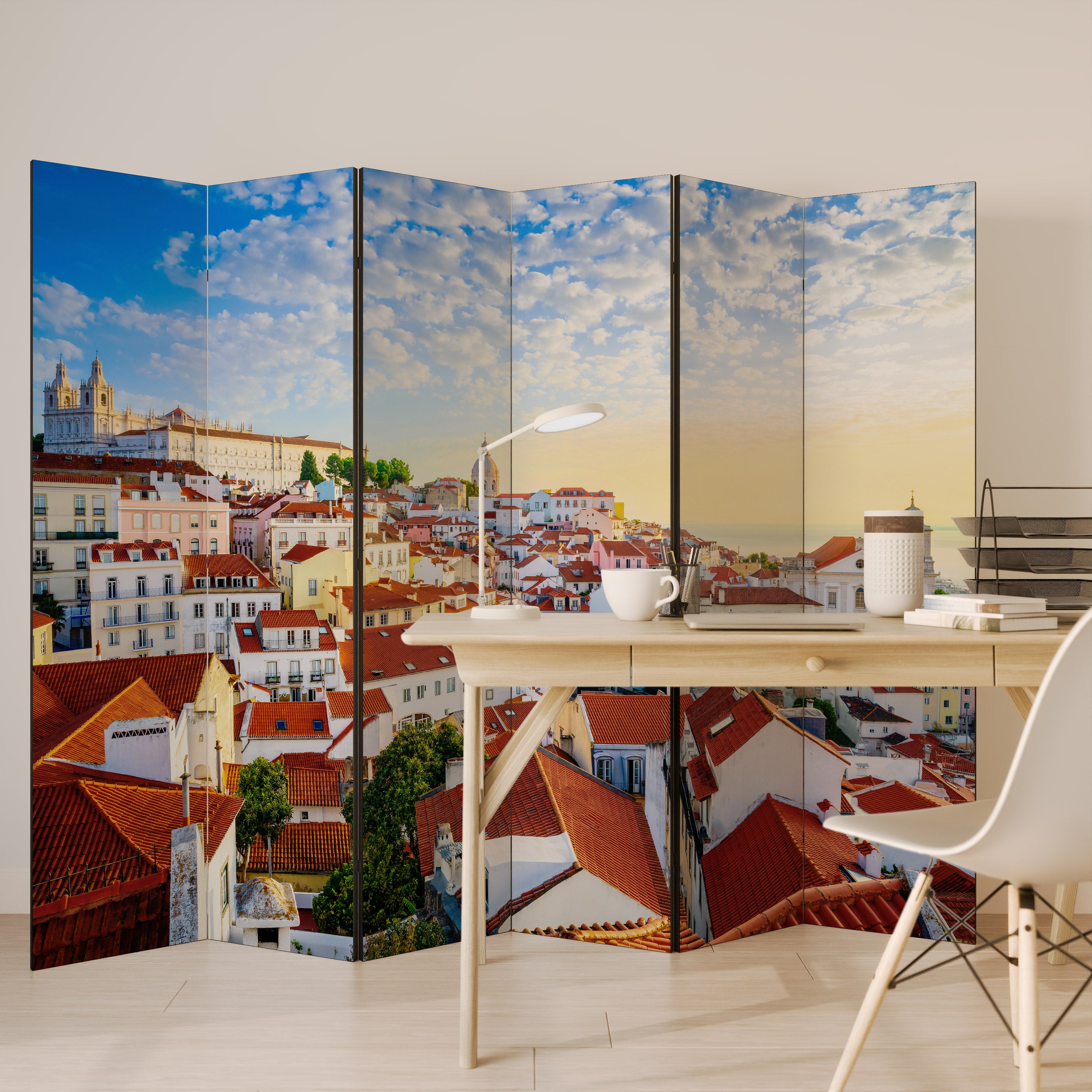 Biombo decorativo ROOFTOP RADIANCE de 6 paneles