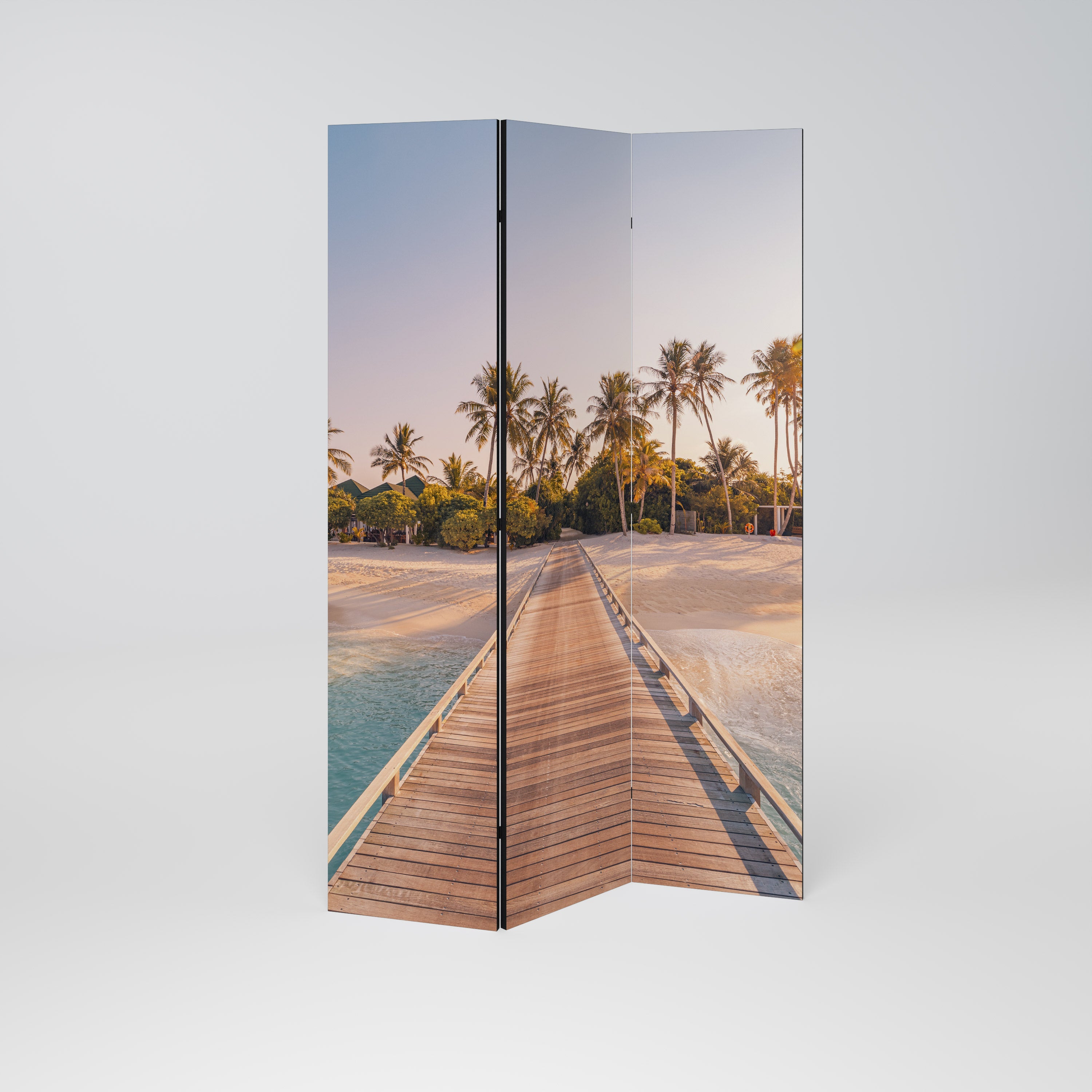 SUNSET SANDSCAPE JOURNEY Decorative 3-Panel Room Divider
