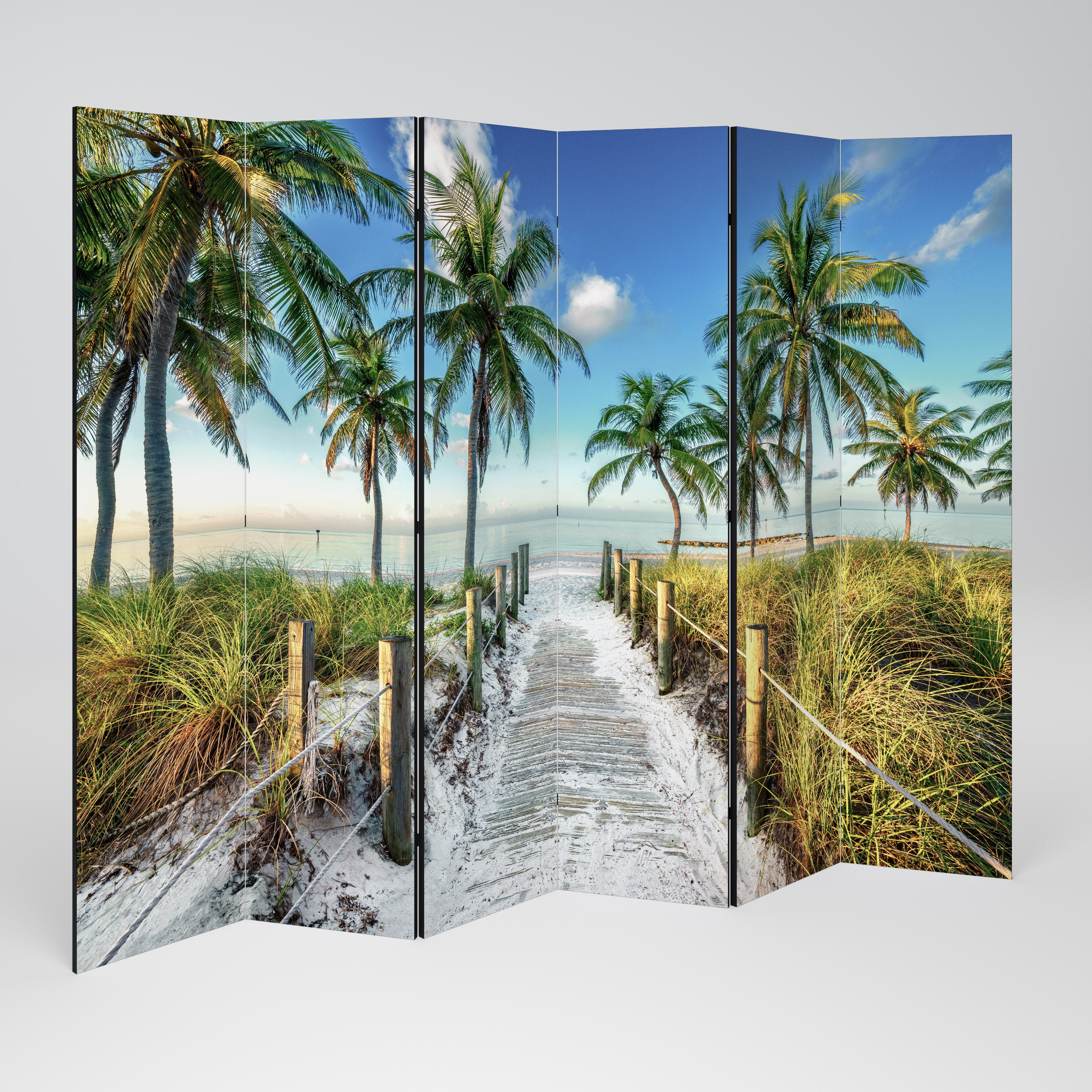 Biombo decorativo de 6 paneles BREEZY COASTAL RETREAT