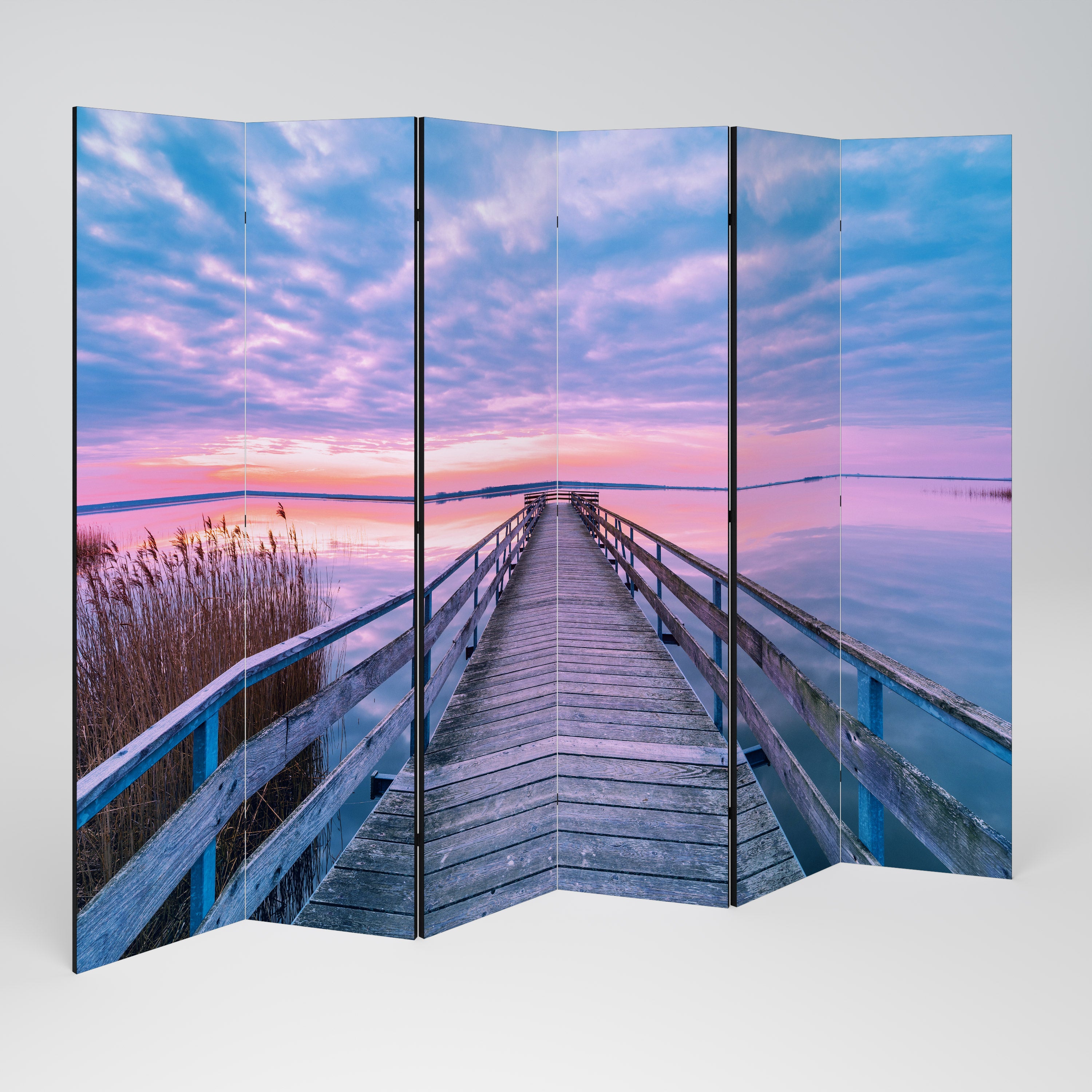 Biombo decorativo de 6 paneles PASTEL PROMENADE