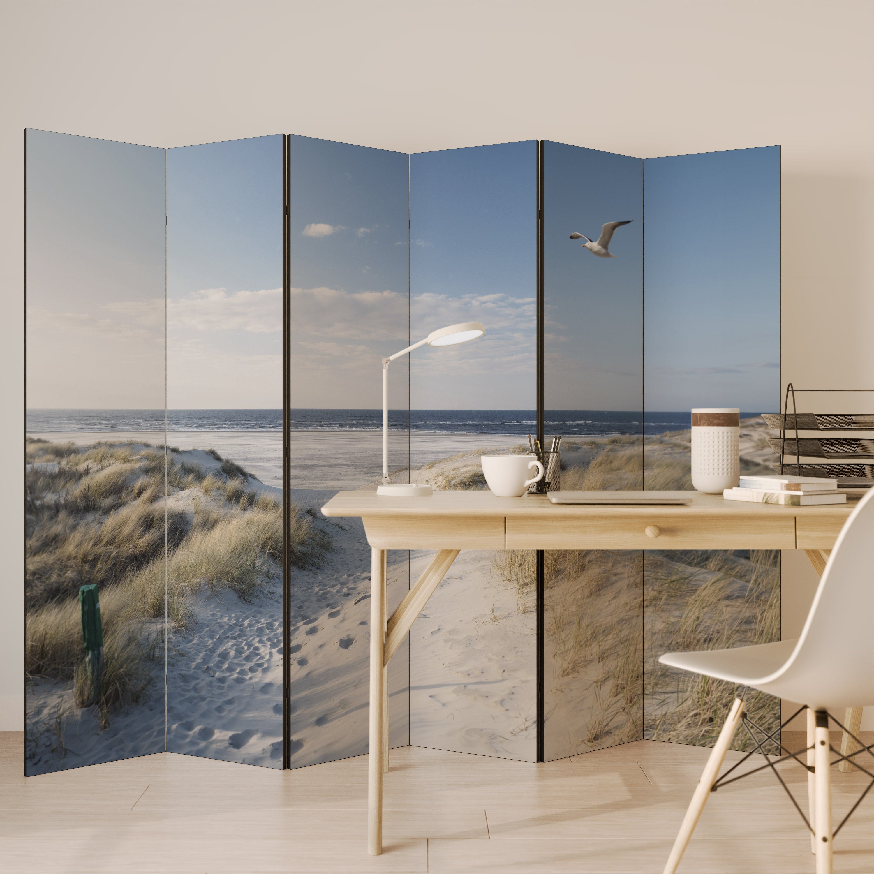 Biombo decorativo de 6 paneles SEASIDE DREAMING