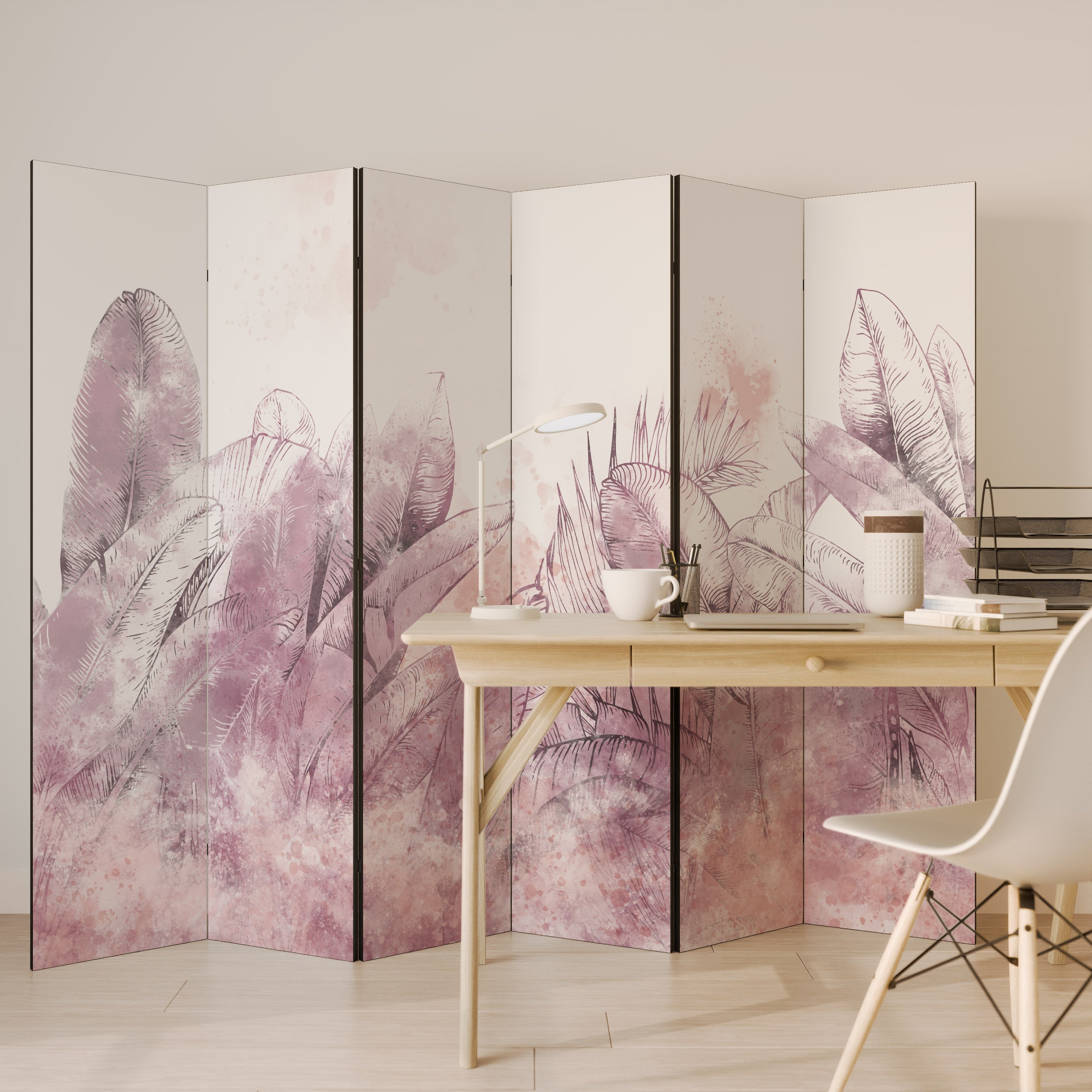 Biombo decorativo de 6 paneles TROPICAL GLAM