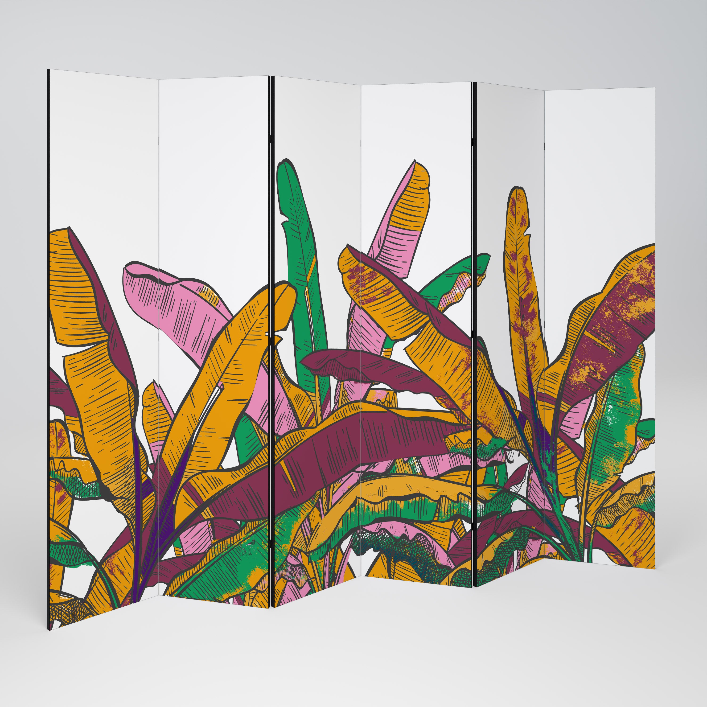 Biombo decorativo de 6 paneles TROPICAL GLOW