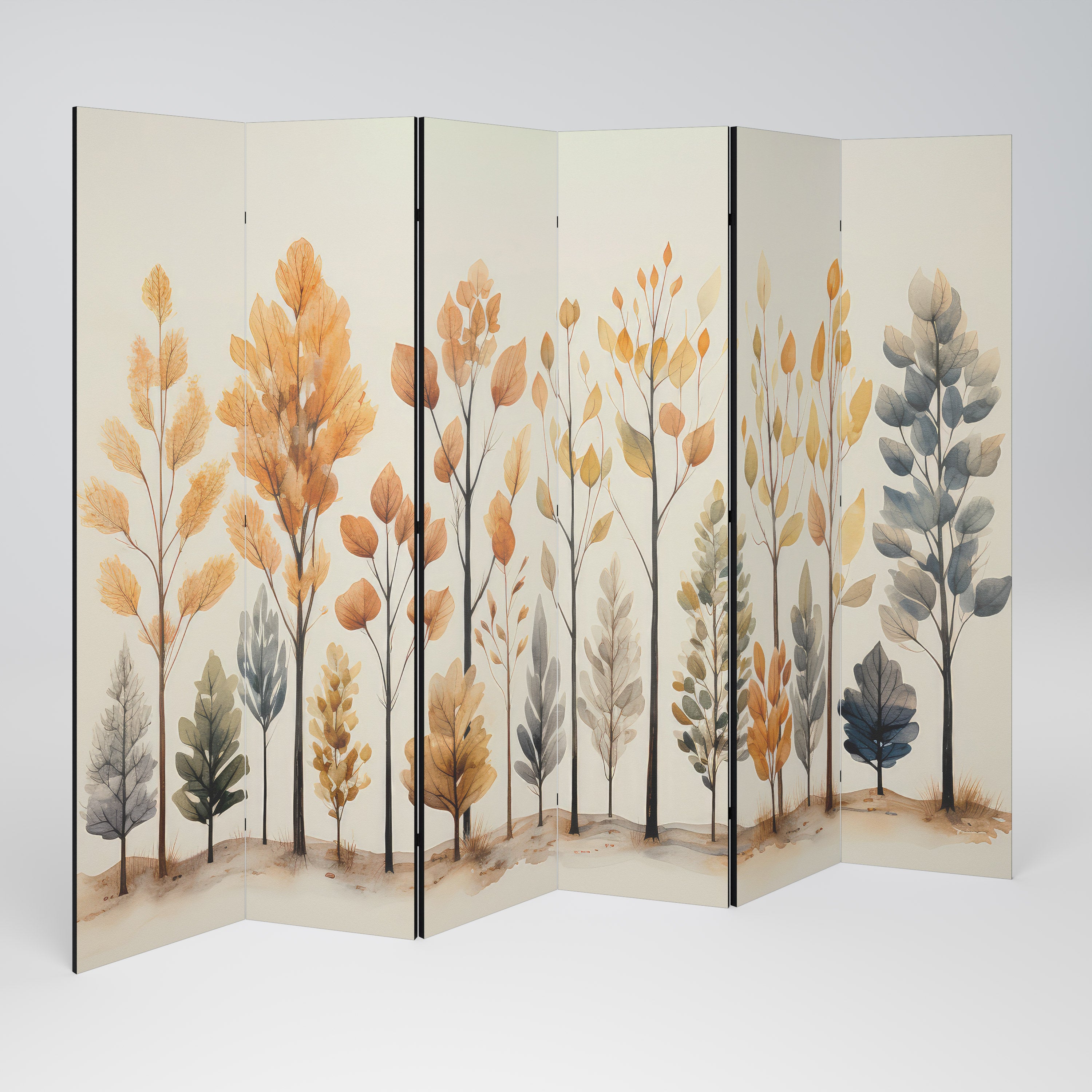 Biombo decorativo de 6 paneles BOSQUE DE OTOÑO