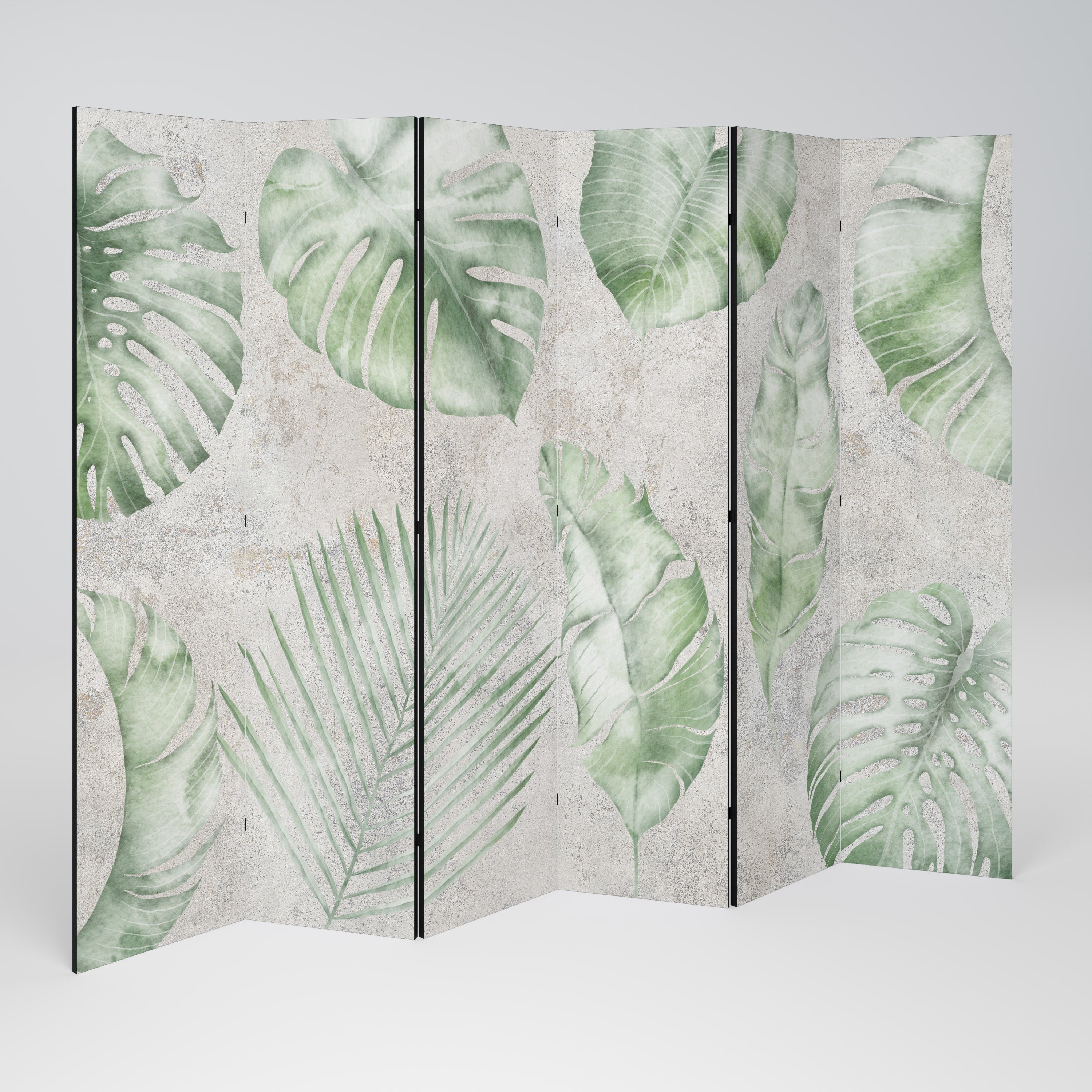 Biombo decorativo de 6 paneles LUSH LEAF WHISPERS