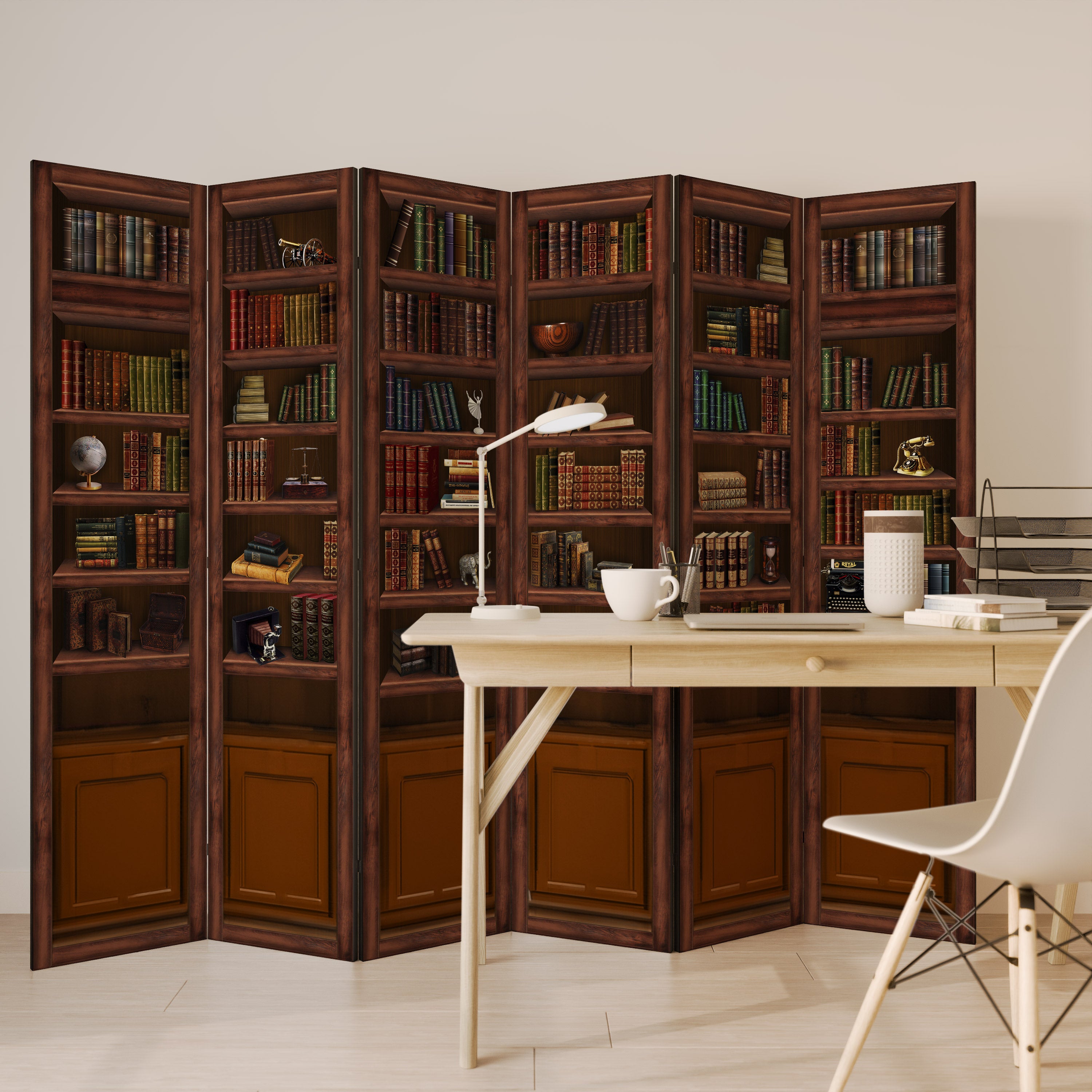 Biombo decorativo de 6 paneles WISDOM IN WOOD