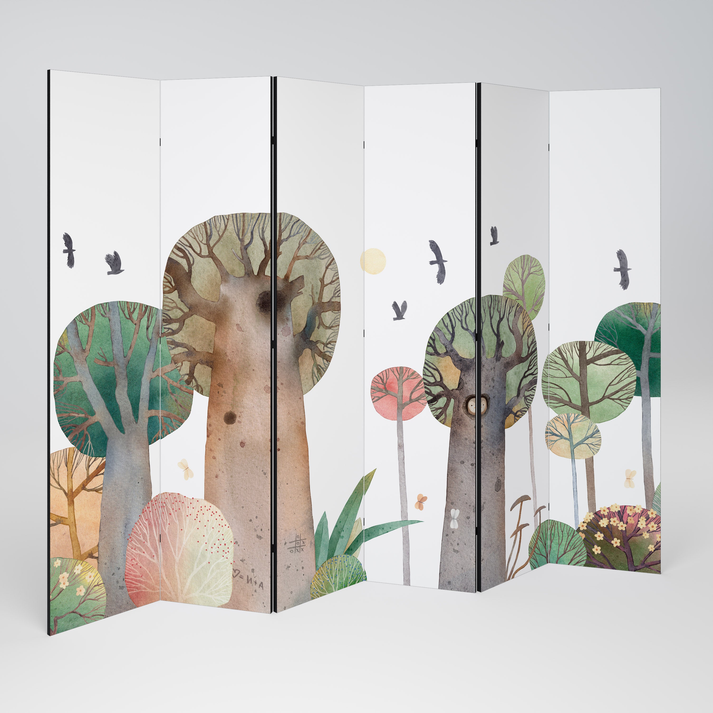 Biombo decorativo de 6 paneles FLIGHT OVER