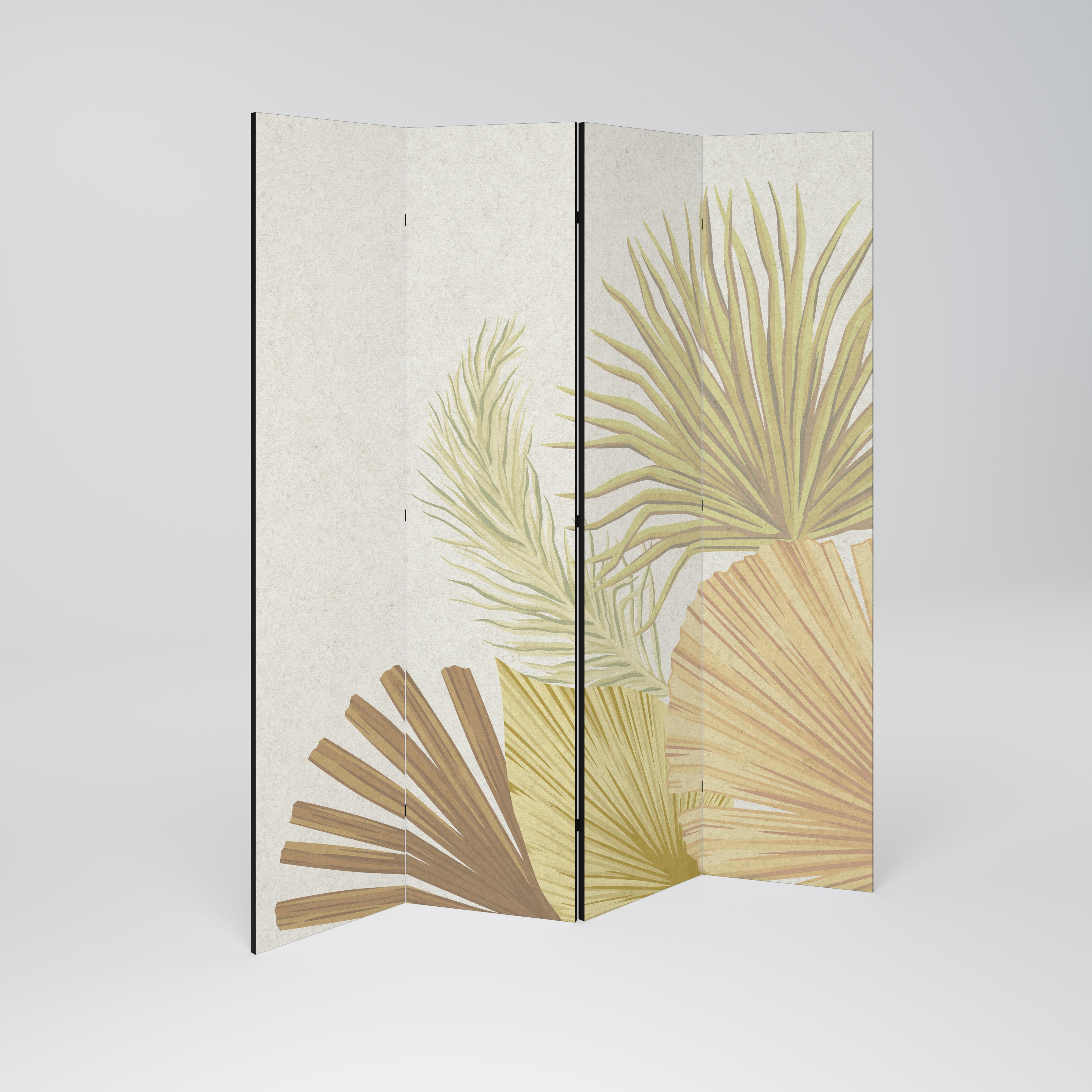 Biombo decorativo de 4 paneles BROTE TROPICAL