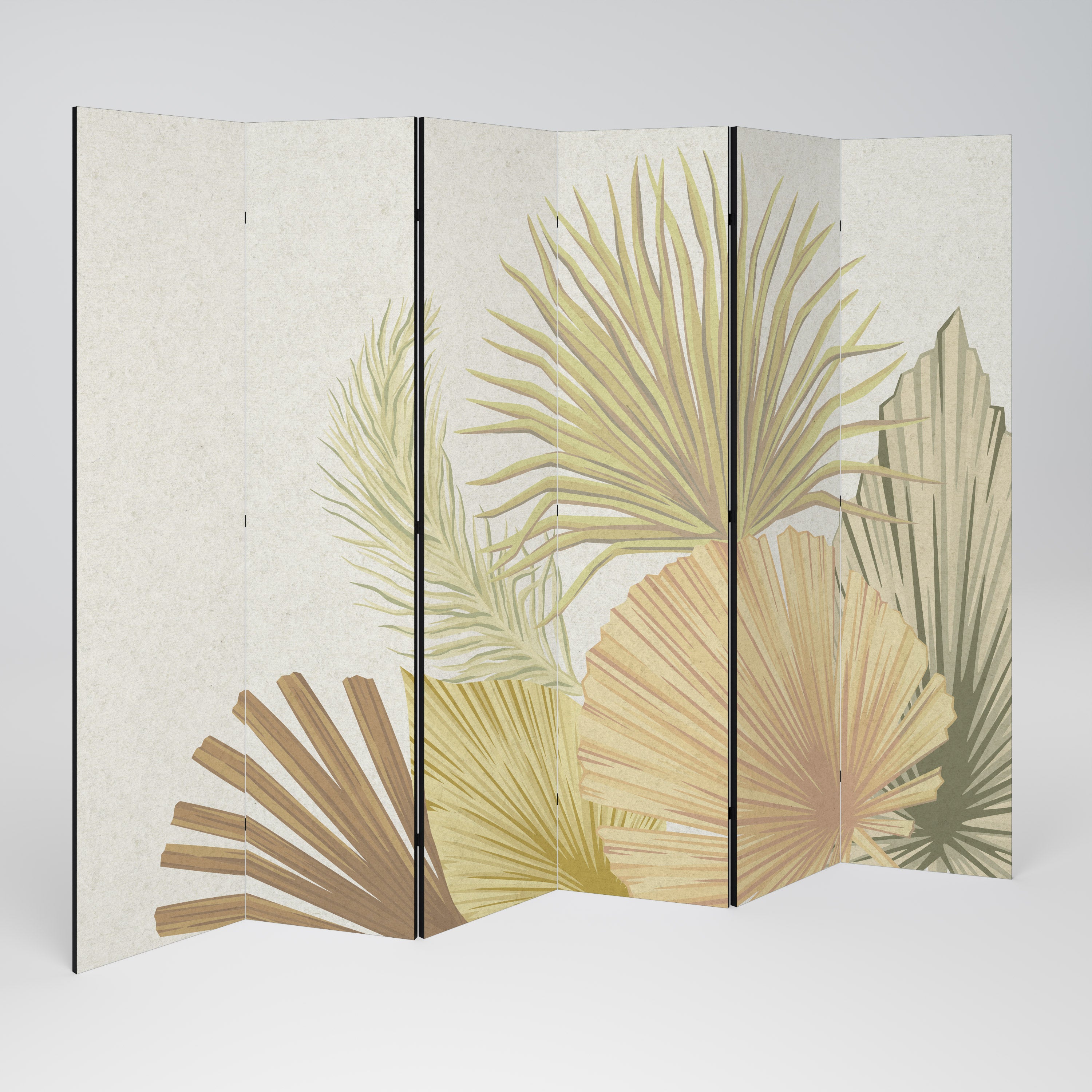 Biombo decorativo de 6 paneles BROTE TROPICAL