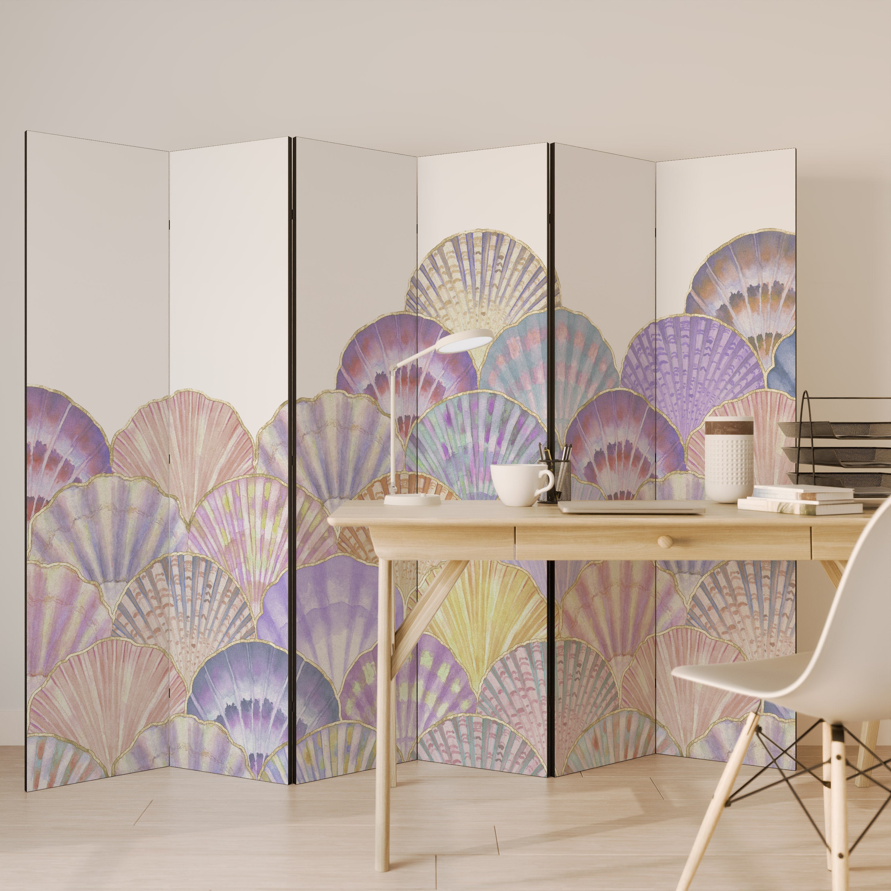 Biombo decorativo de 6 paneles PASTEL OCEAN DREAMS