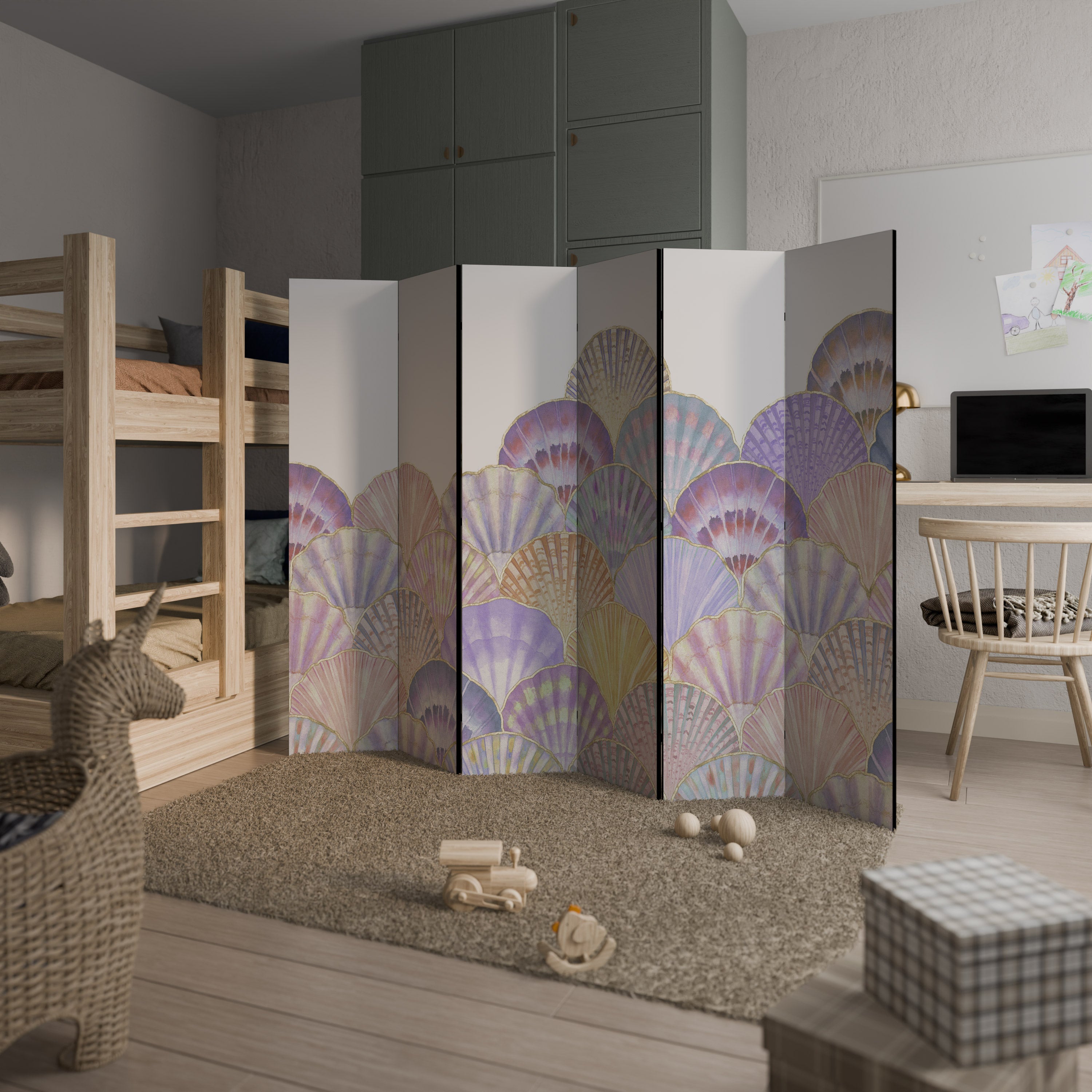 Biombo decorativo de 6 paneles PASTEL OCEAN DREAMS