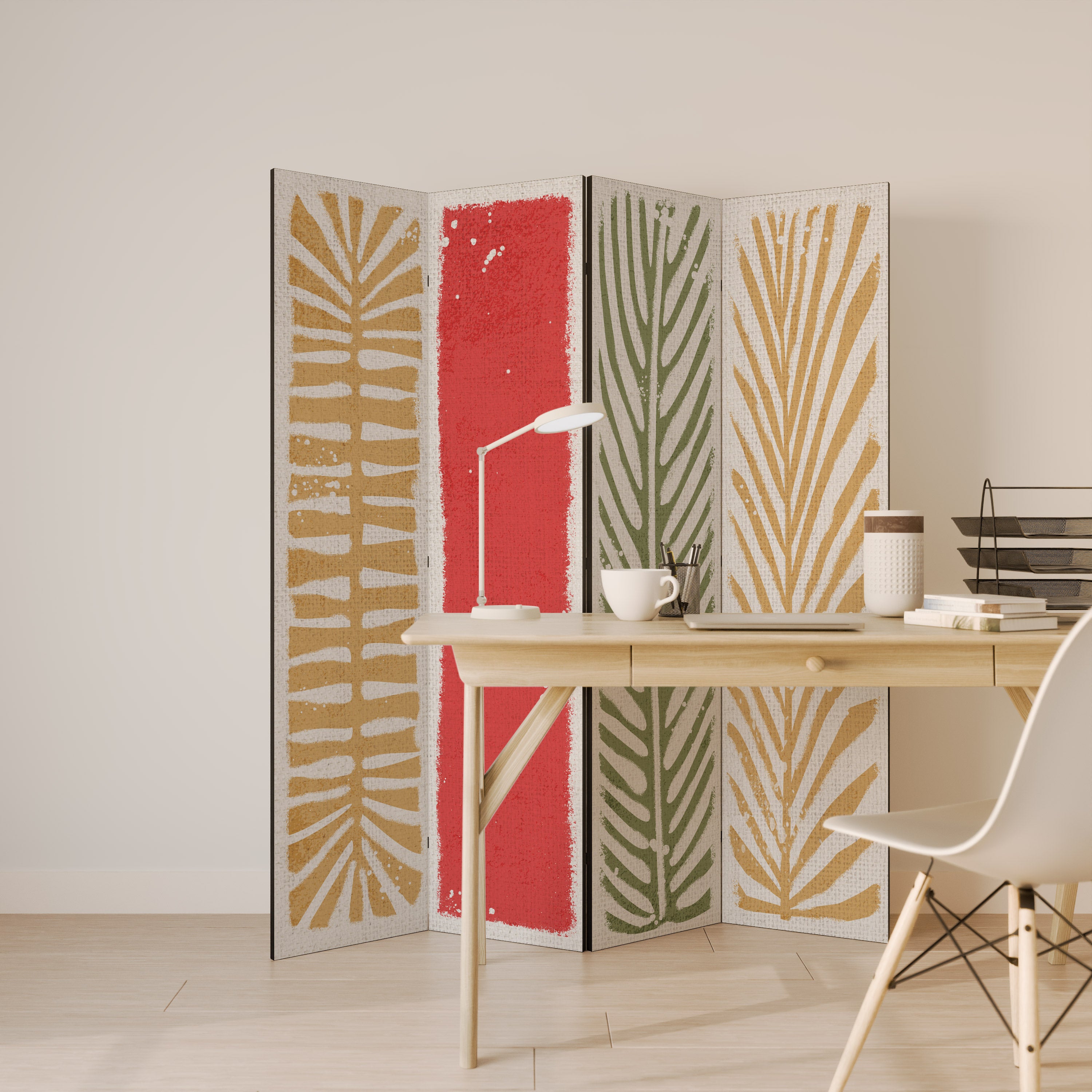 Biombo decorativo de 4 paneles GREENERY WALK