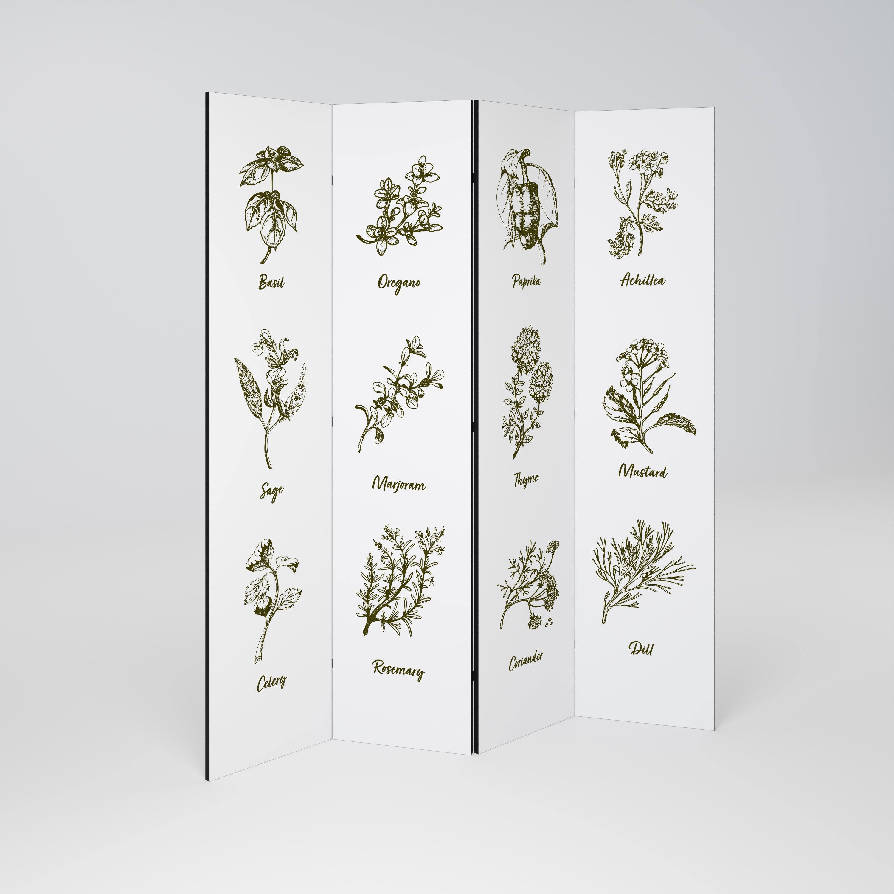 Biombo decorativo de 4 paneles HERBAL FINESSE - ENG