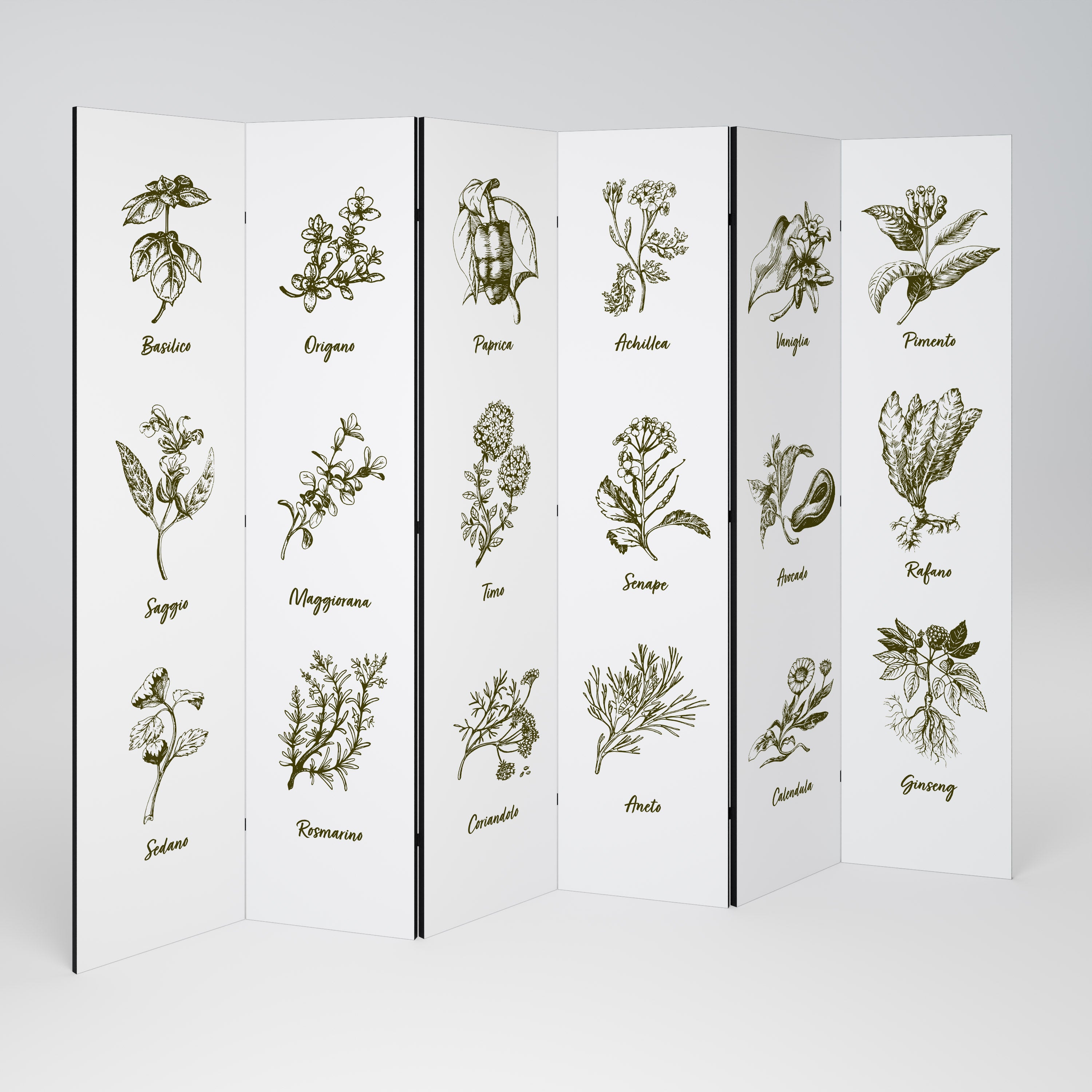 Biombo decorativo de 6 paneles HERBAL FINESSE - IT