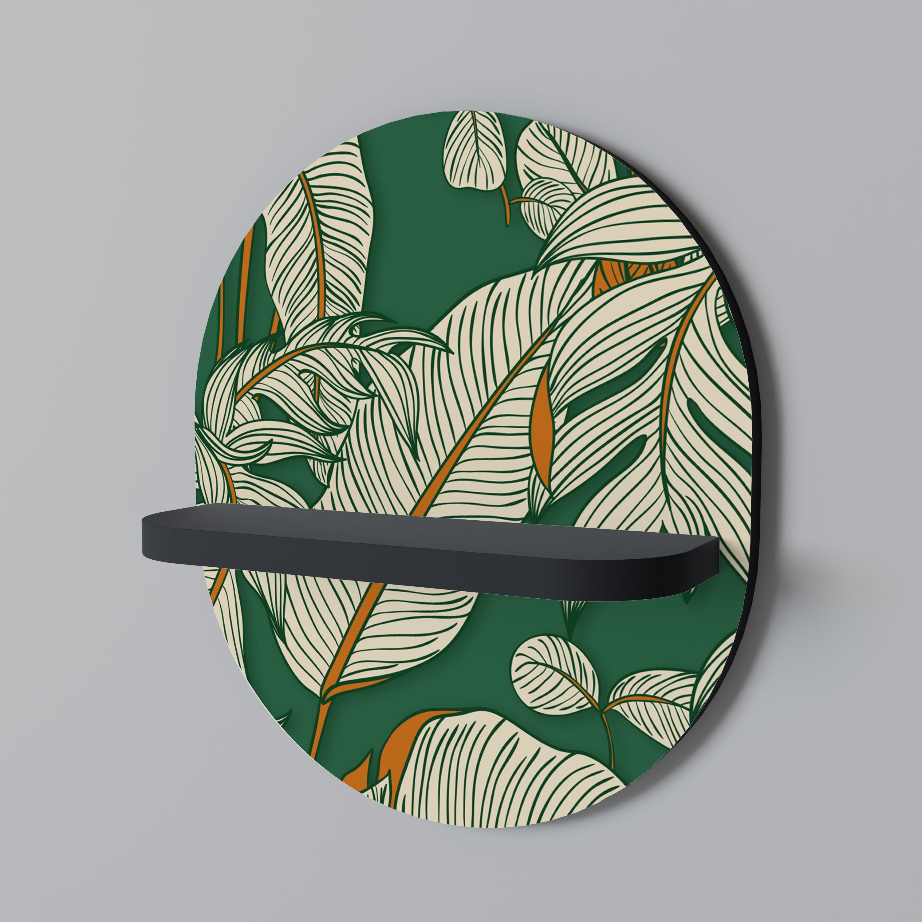 PLACERES VERDES Estantería de arte ovalada en acabado negro