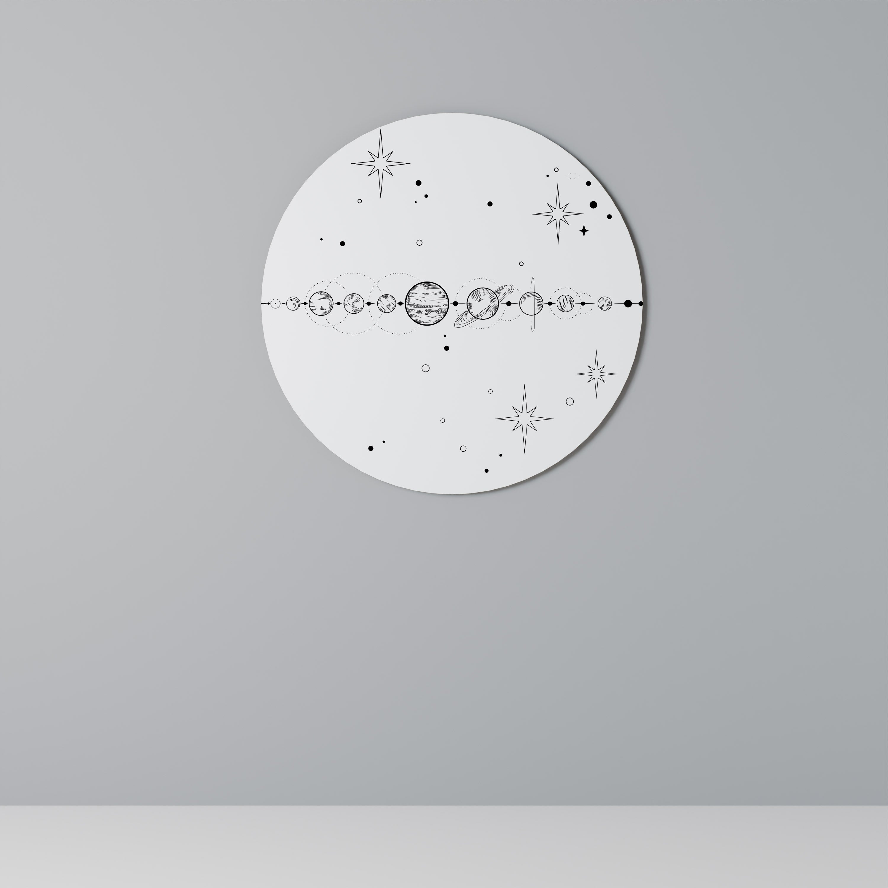 GALAXY OUTLINE Round Wall Art