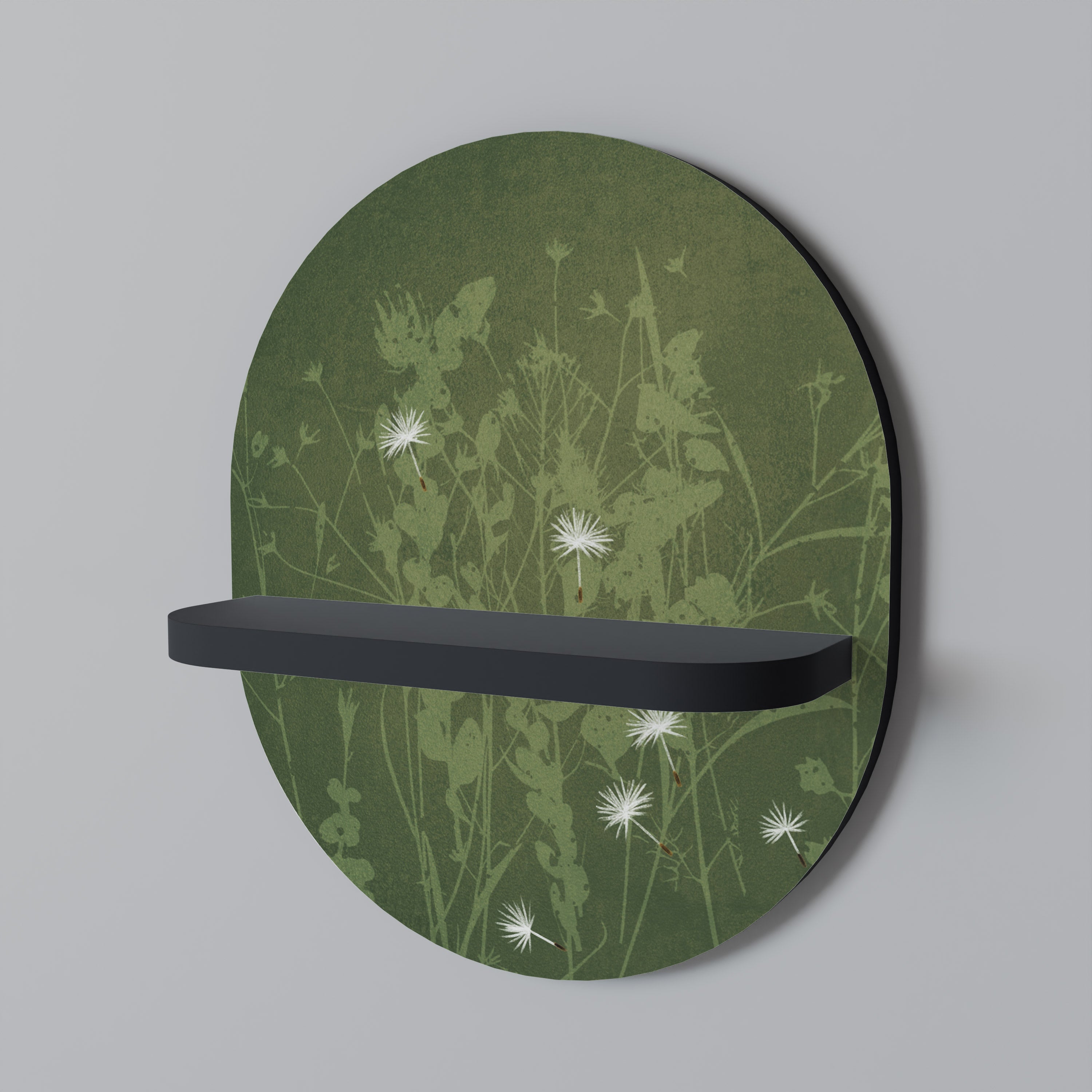 Estantería de arte ovalada DANDELION HOLD con acabado negro