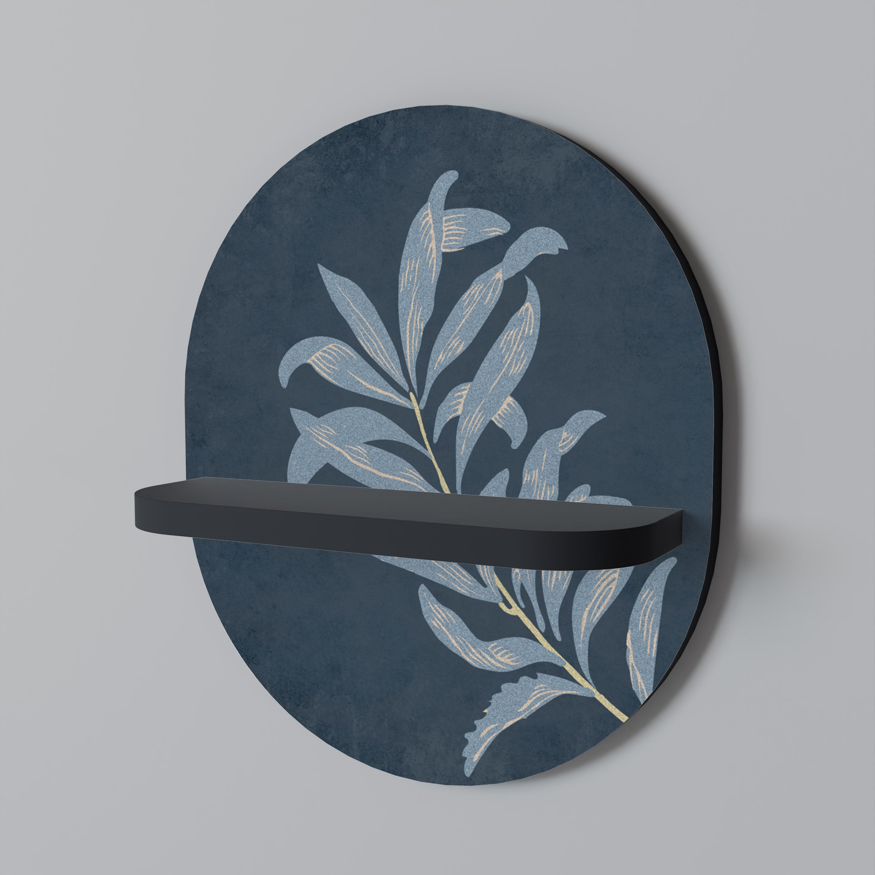Estantería de arte ovalada SHADOW BRANCH con acabado negro