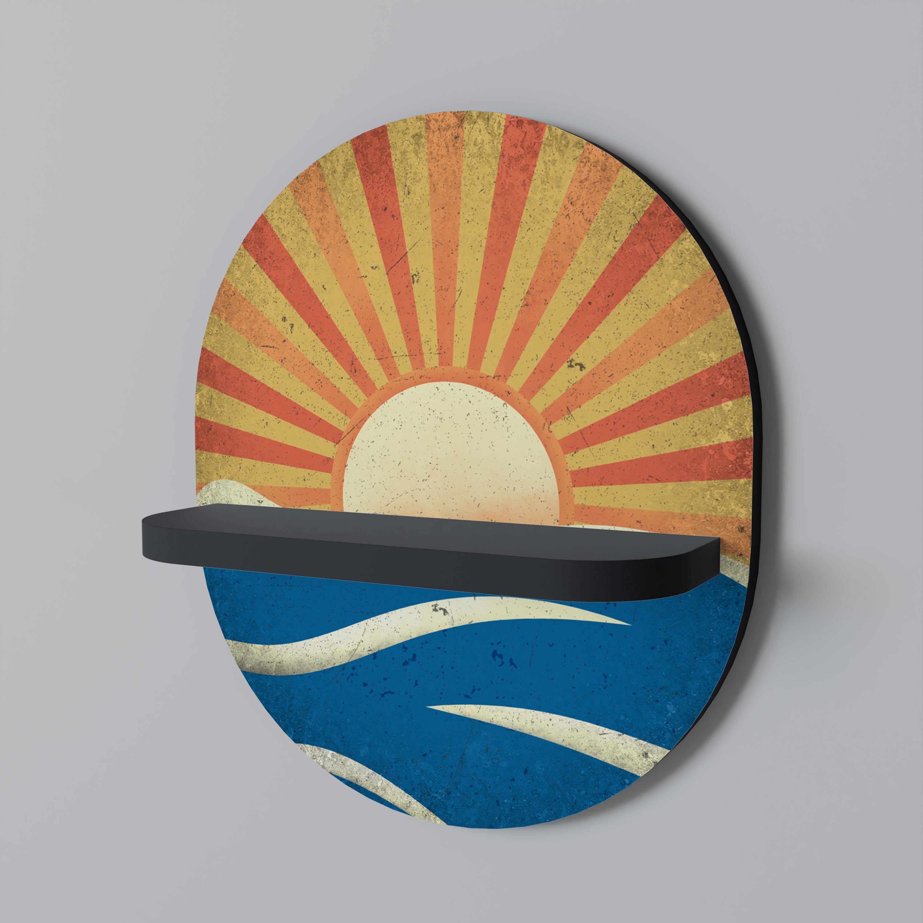 Estantería de arte ovalada SUNNY SLIDE con acabado negro