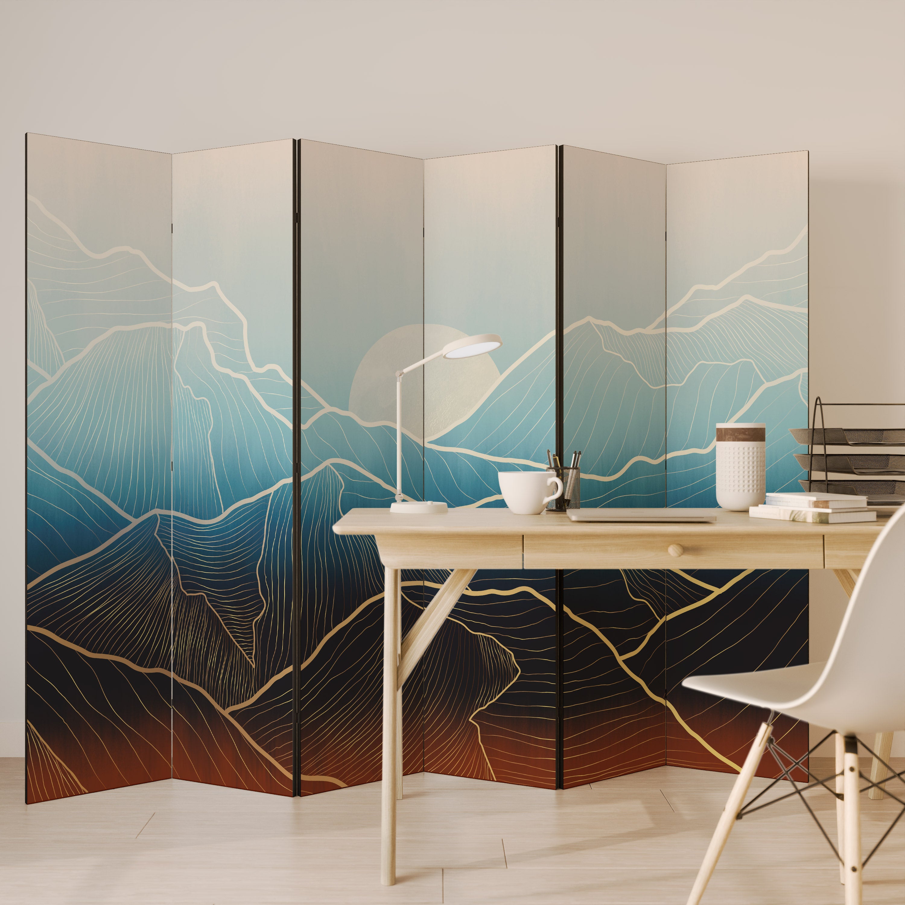 Biombo decorativo de 6 paneles LUNAR SECRETS
