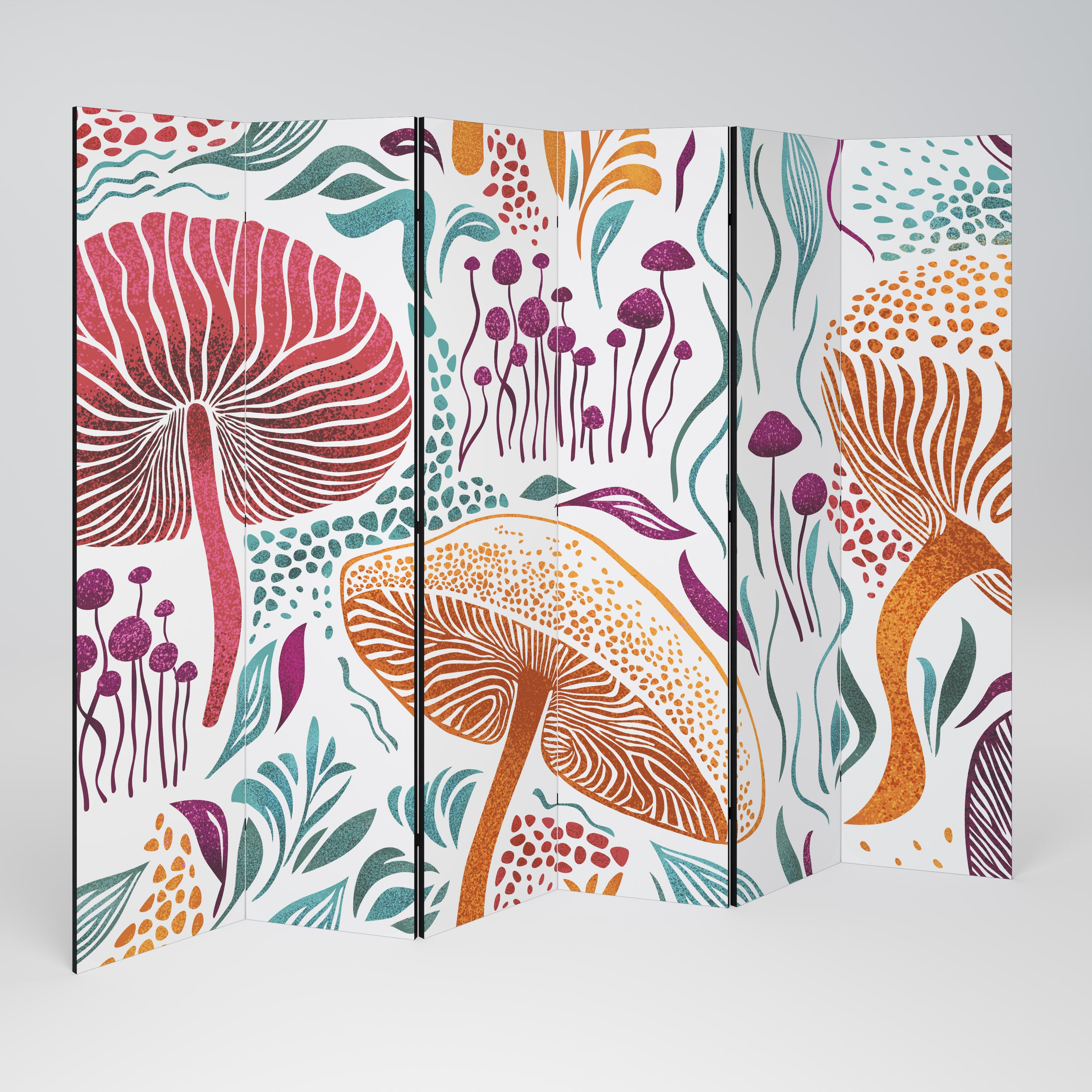 Biombo decorativo FUNGUS FANTASY de 6 paneles