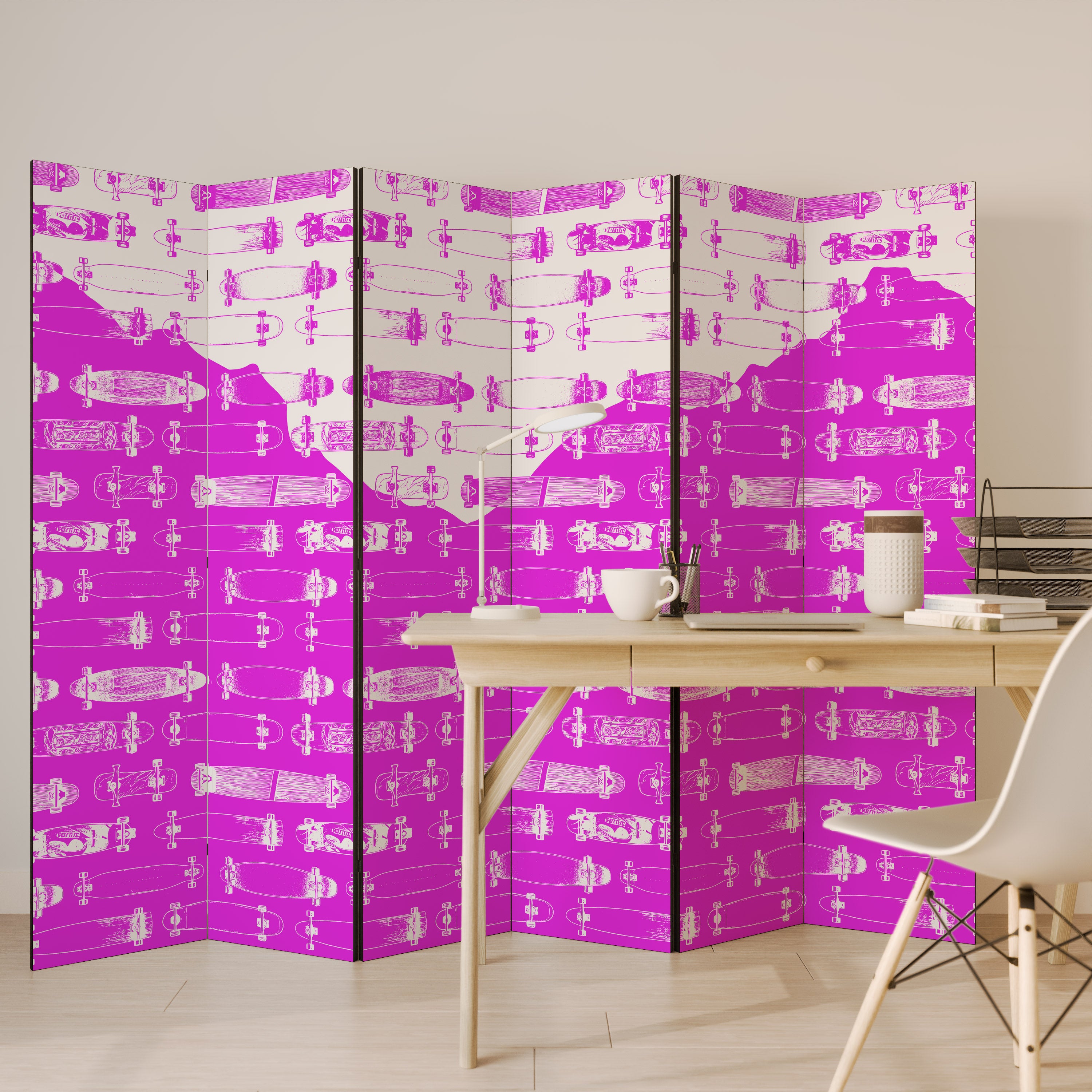 Biombo decorativo de 6 paneles MAGENTA PATINETA