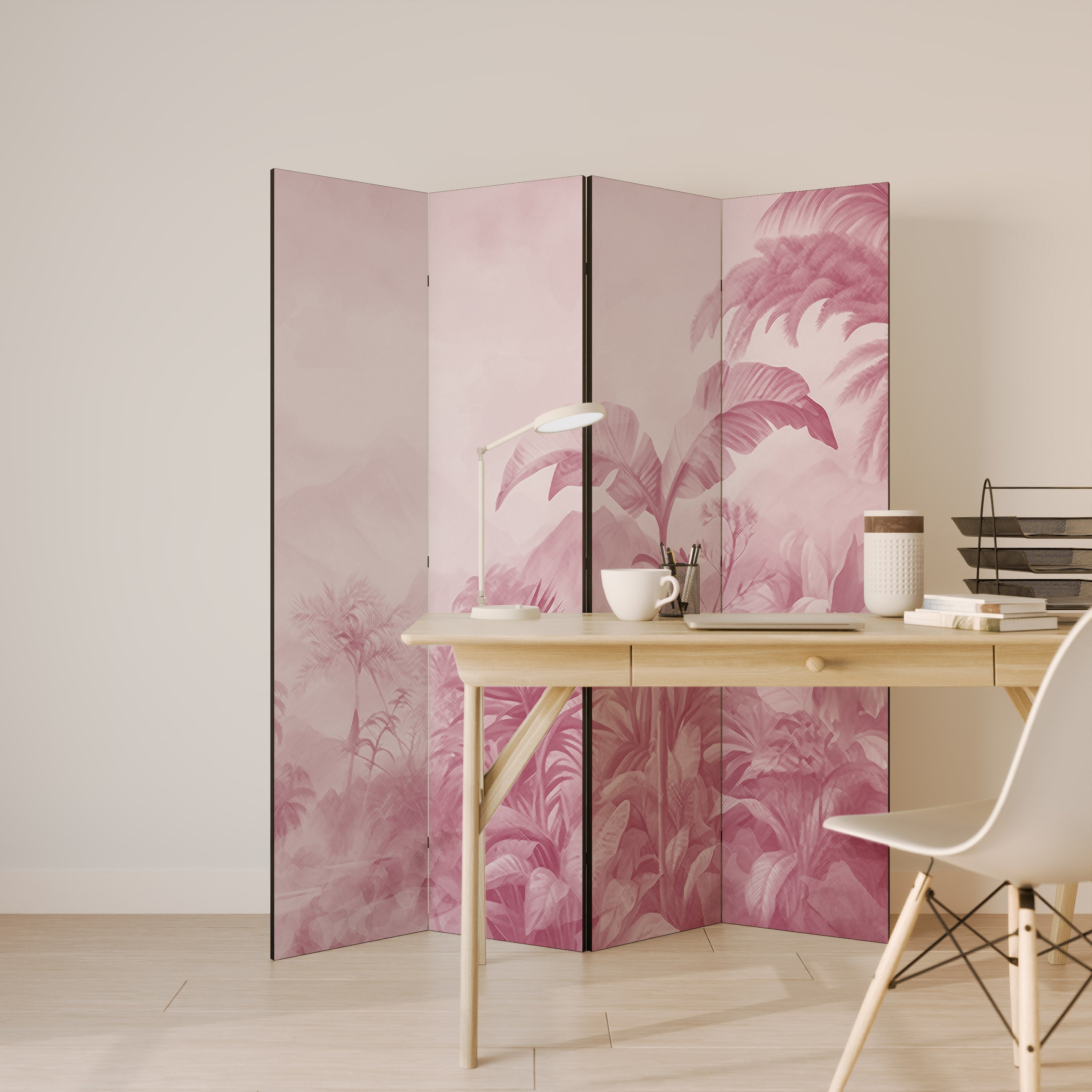 Divisor de ambientes decorativo SWEET TROPICS de 4 paneles