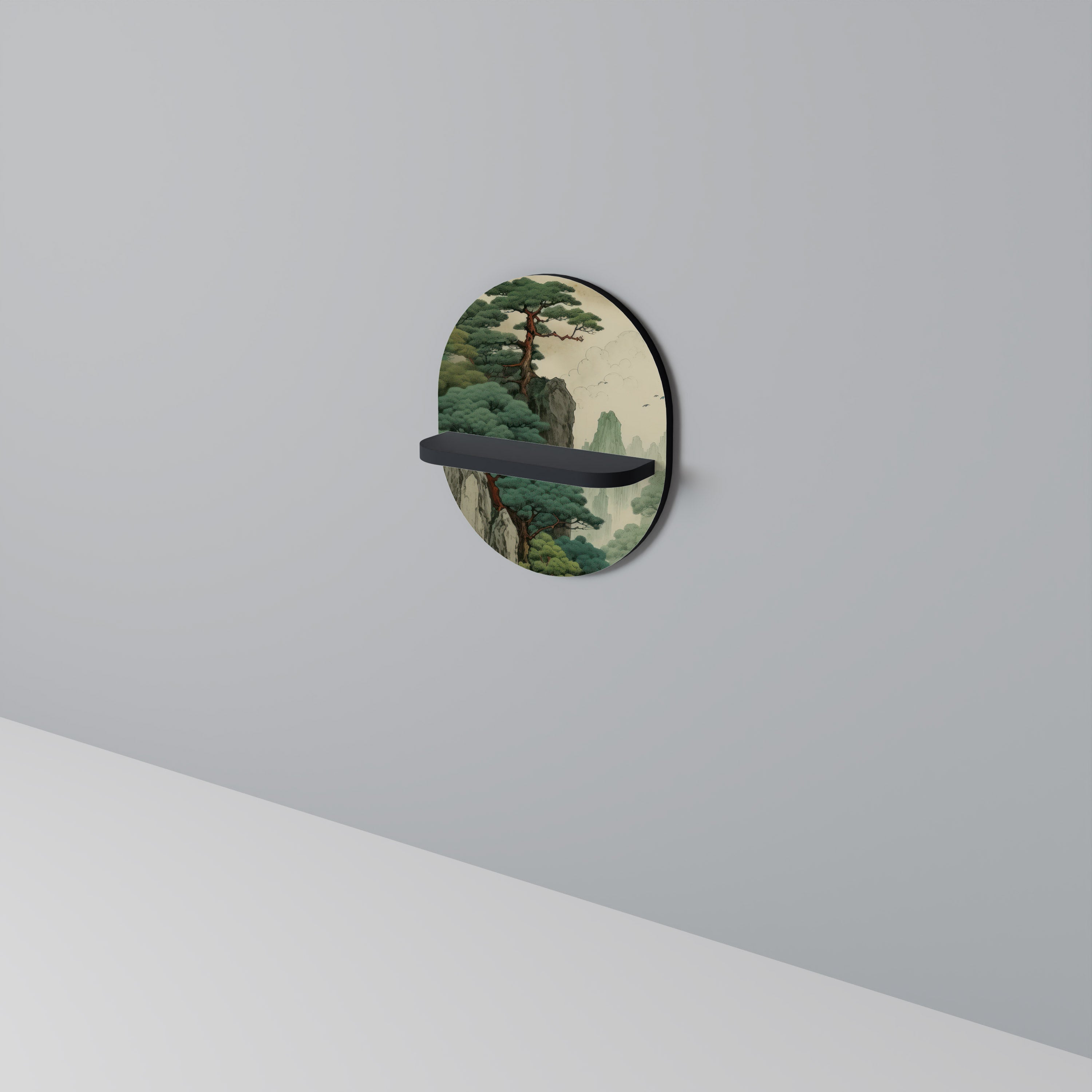 Estantería de arte ovalada VERDURE ABYSS con acabado negro
