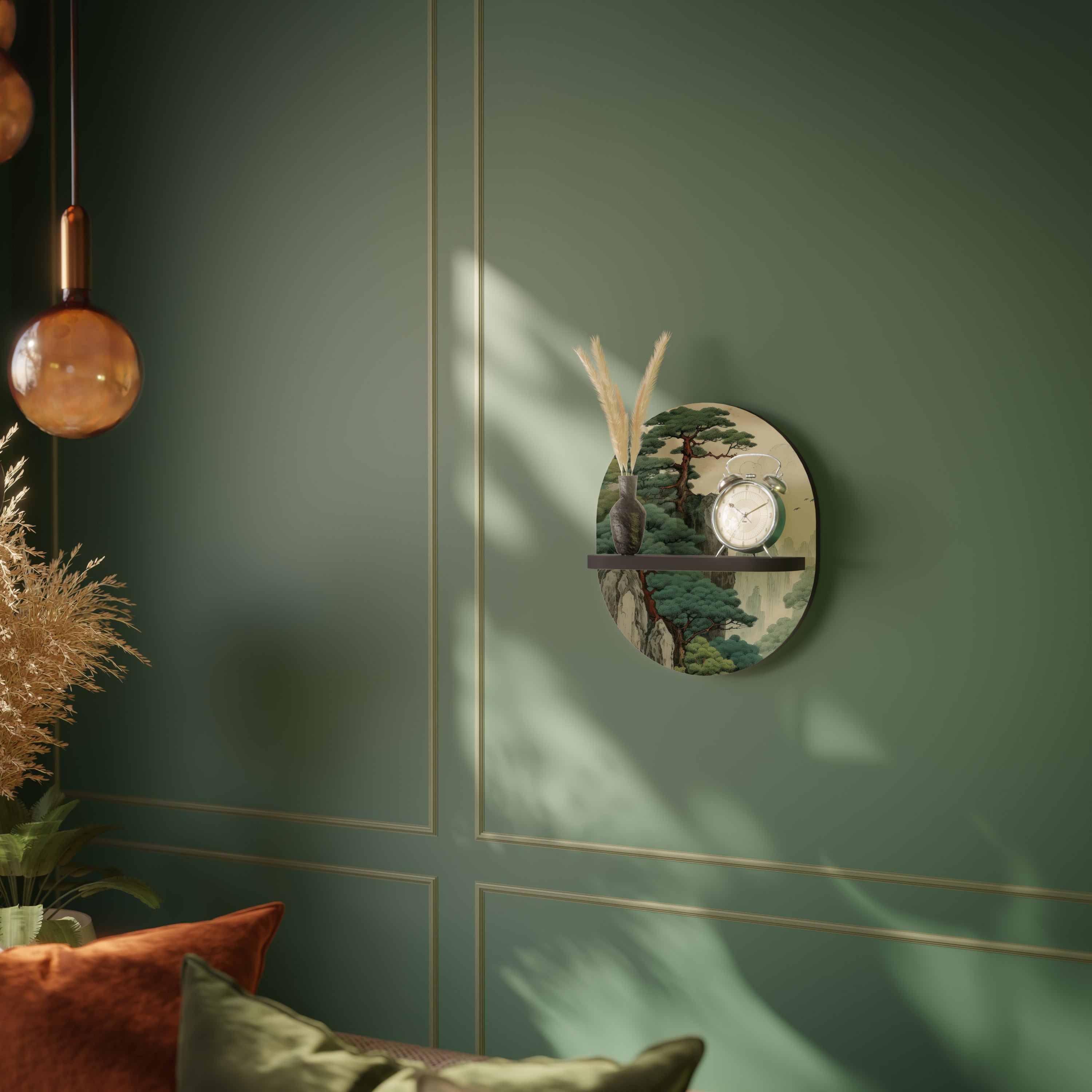 Estantería de arte ovalada VERDURE ABYSS con acabado negro