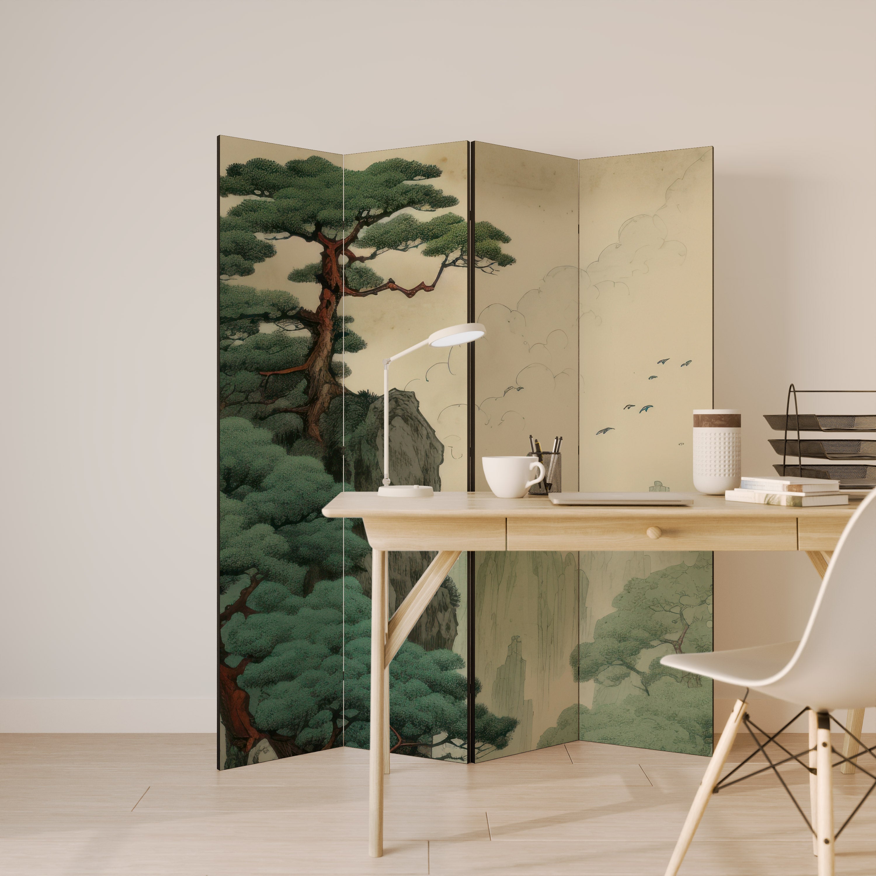 Biombo decorativo de 4 paneles VERDURE ABYSS