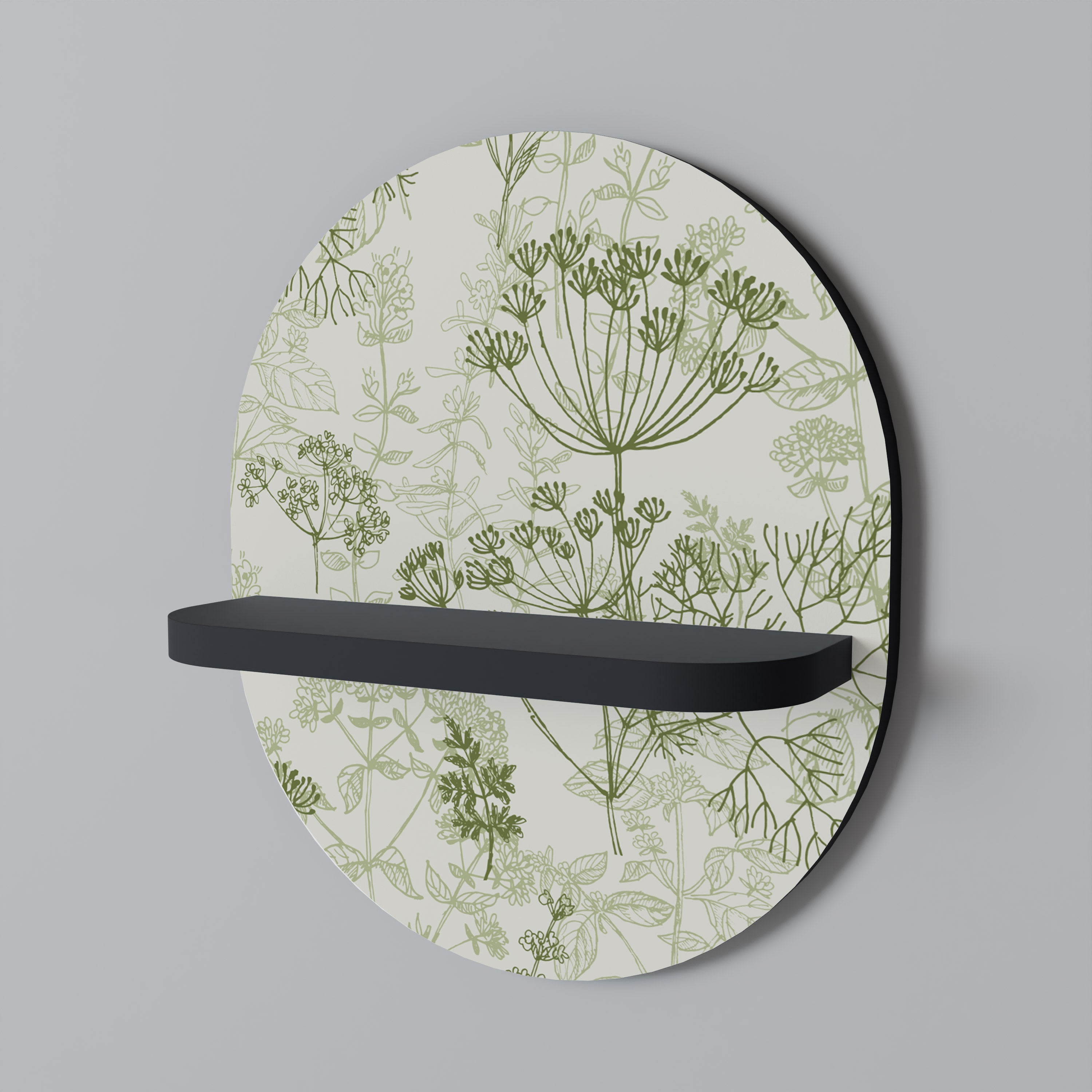 Estantería de arte ovalada FENNEL BALDACHIN con acabado negro