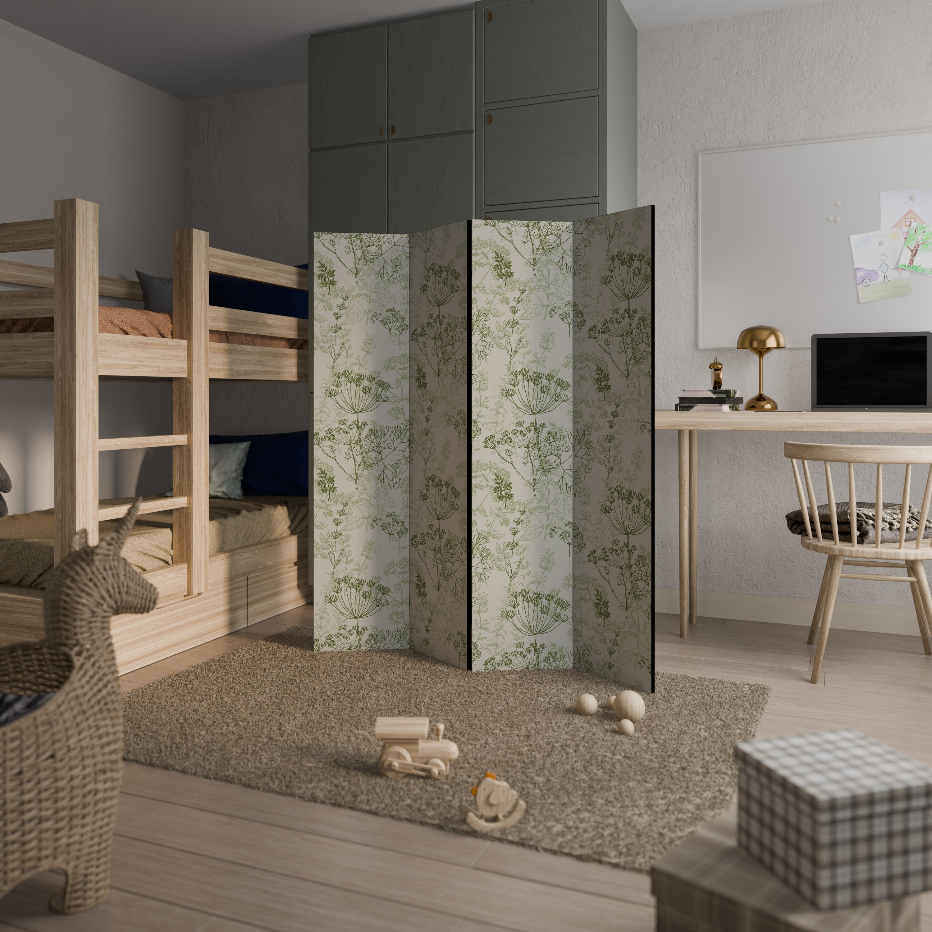 Biombo decorativo de 4 paneles FENNEL BALDACHIN