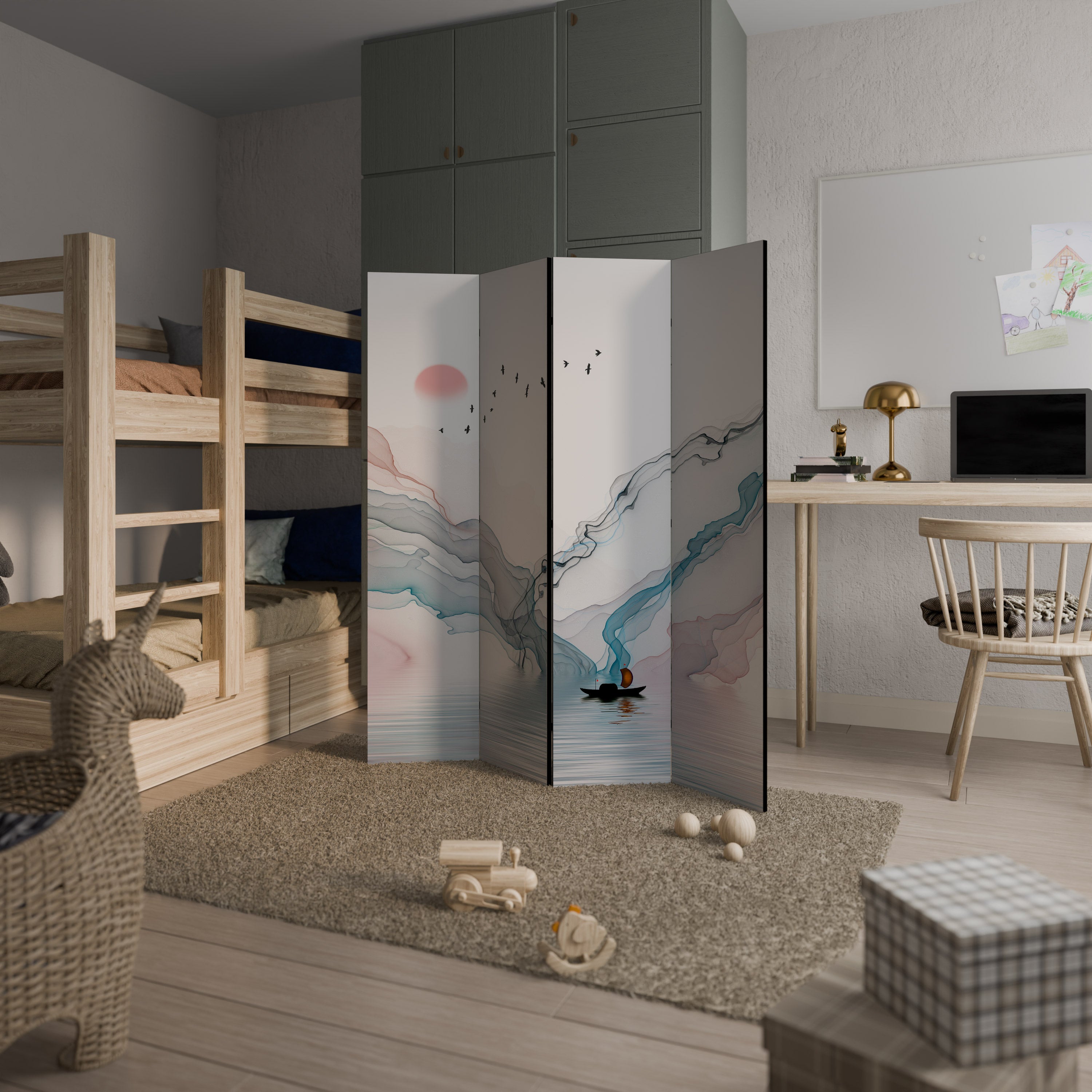 Biombo decorativo de 4 paneles VELVET CROSSING