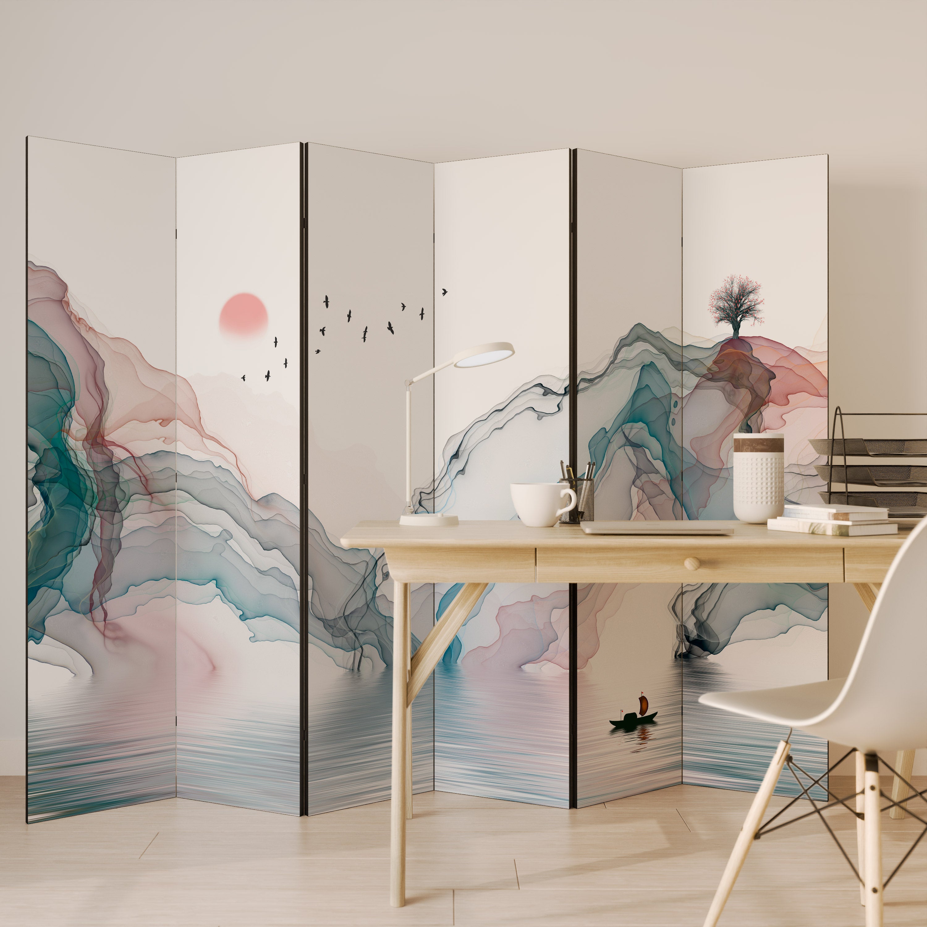 Biombo decorativo de 6 paneles VELVET CROSSING