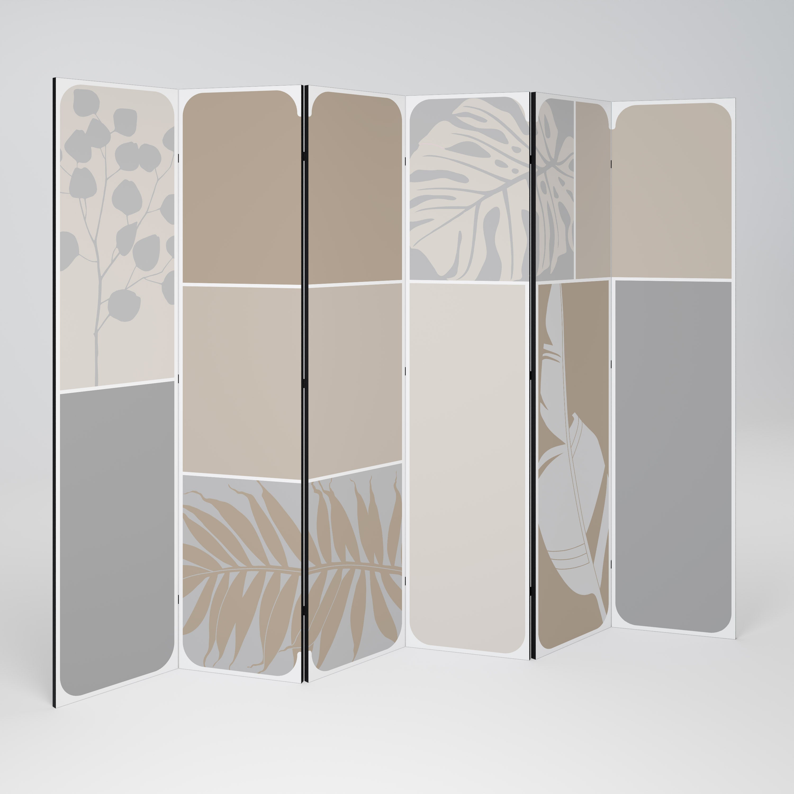 Biombo decorativo de 6 paneles FORMAS TROPICALES