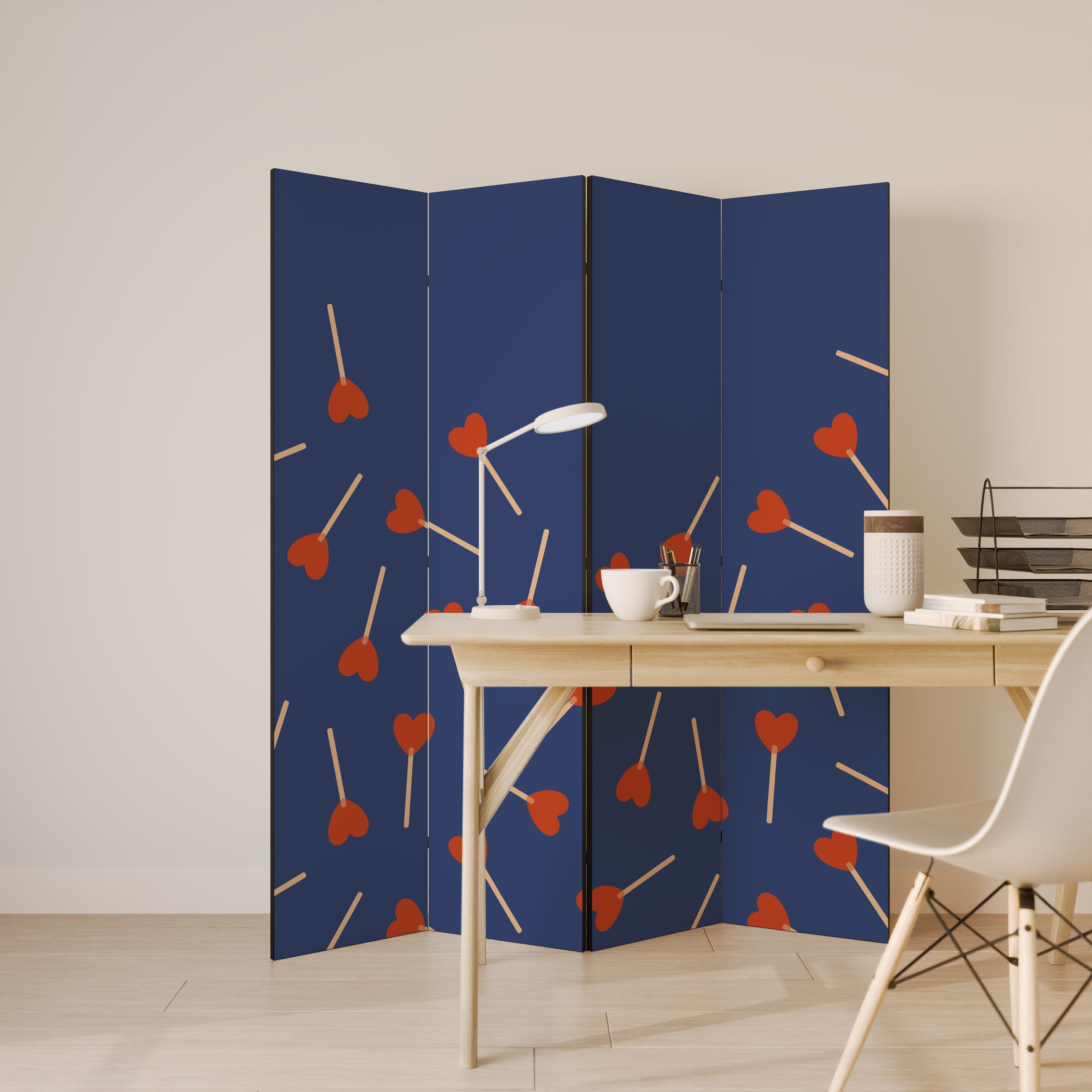 Divisor de ambientes decorativo SWEET LOVE de 4 paneles