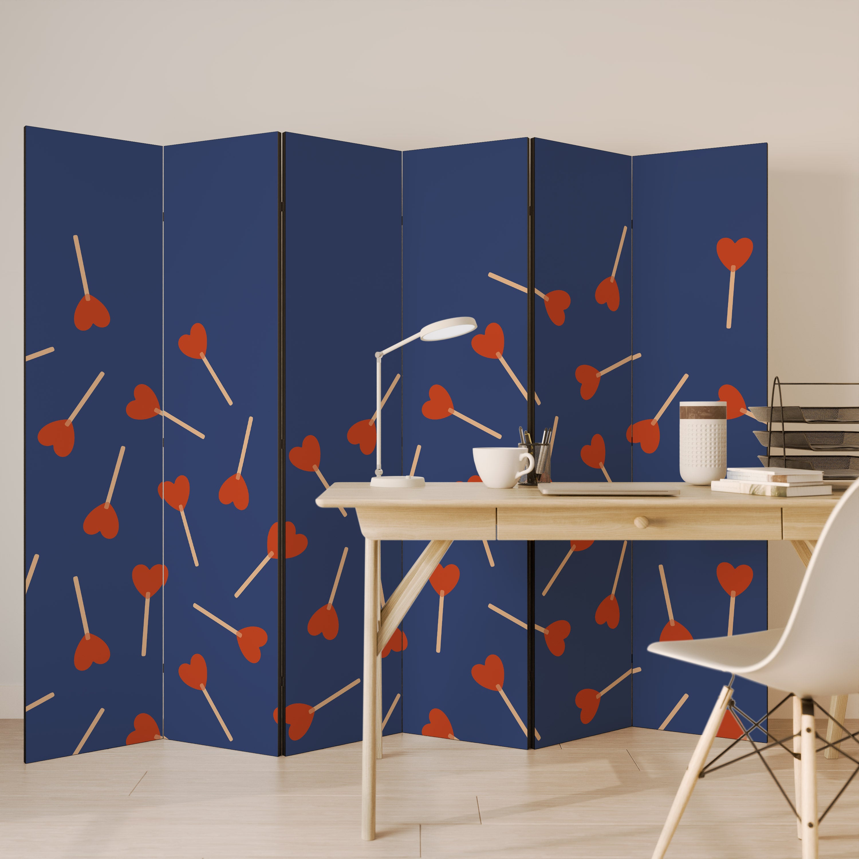 Divisor de ambientes decorativo SWEET LOVE de 6 paneles